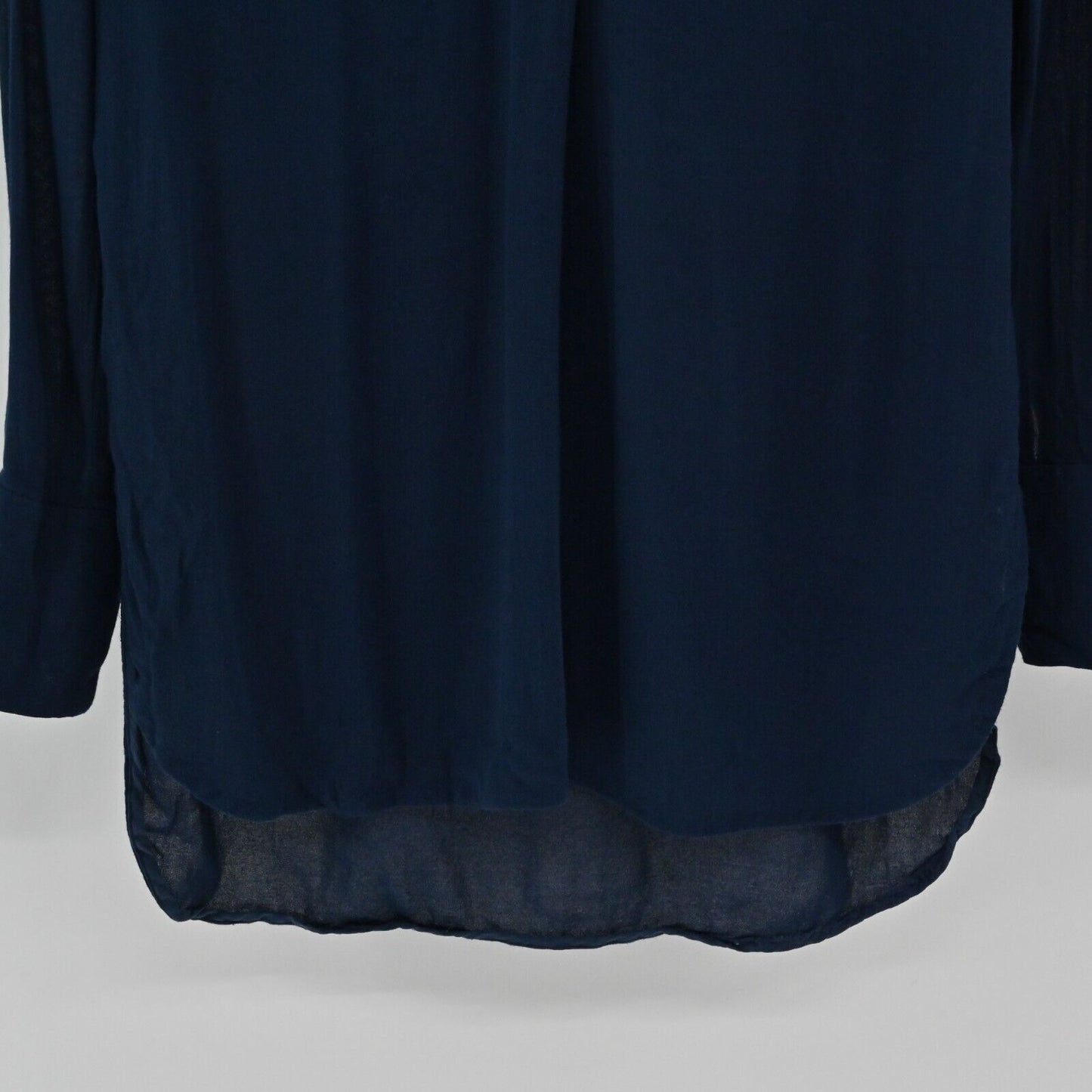 VINCE Top Womens Sz XS Long Sleeve Dark Navy Blue Split Neck Lightweight Blouse