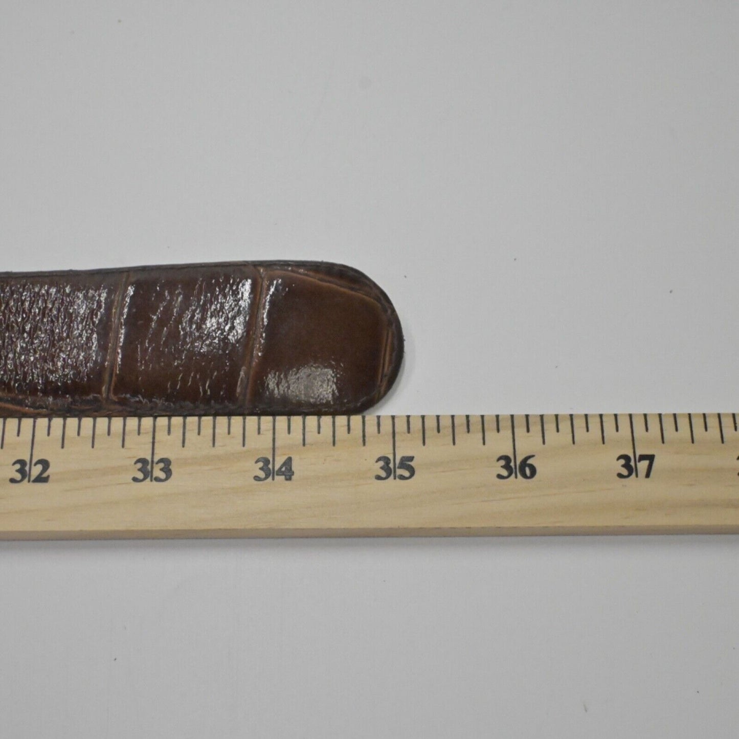 Vtg CLIFFORD WILLS Belt Womens Sz S Brown Croc Embossed Italian Leather USA 90s