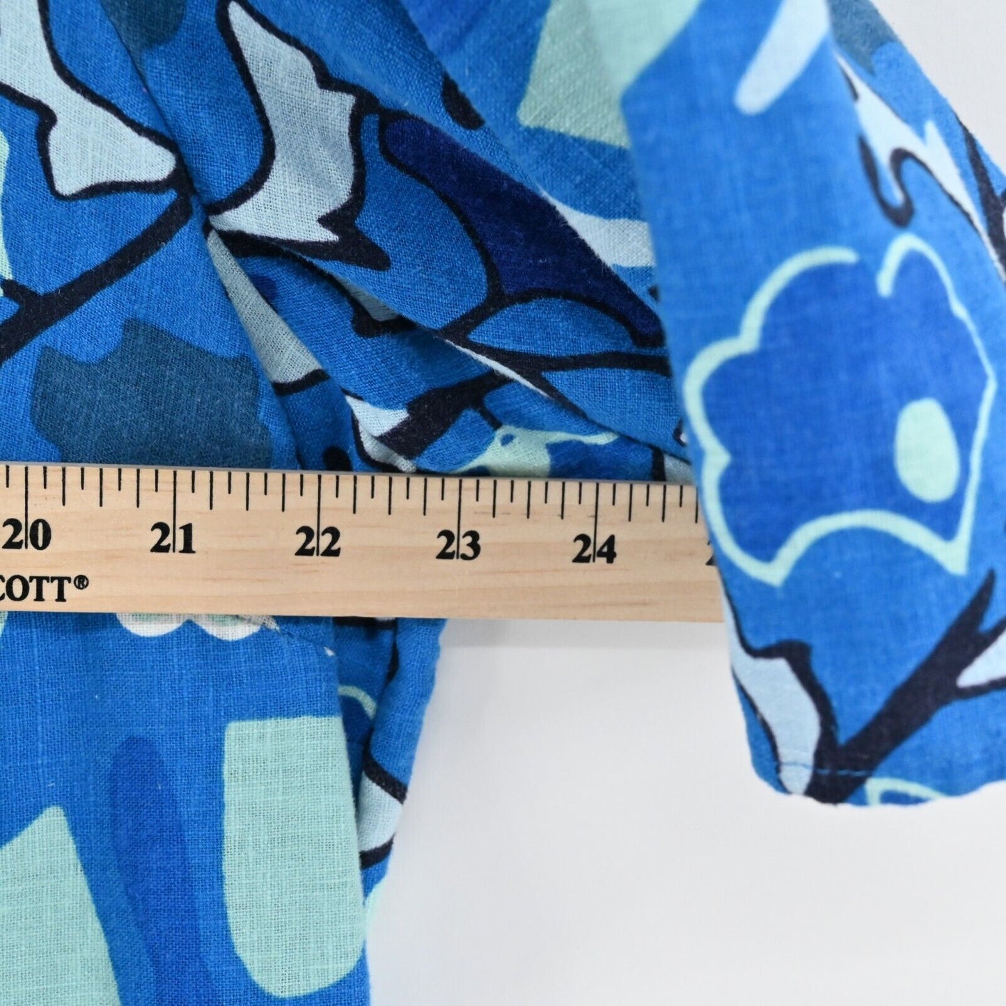 RHODE Jumpsuit Womens Size XXL Target Zinnia Blue Print Bell Sleeve Cut Out