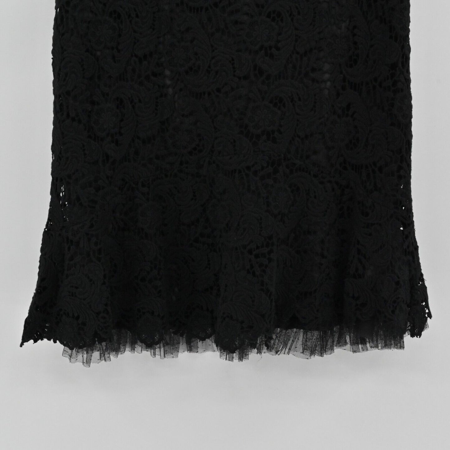 PERUVIAN CONNECTION Skirt Womens Size 8 Black Floral Lace Tulle Knee Length