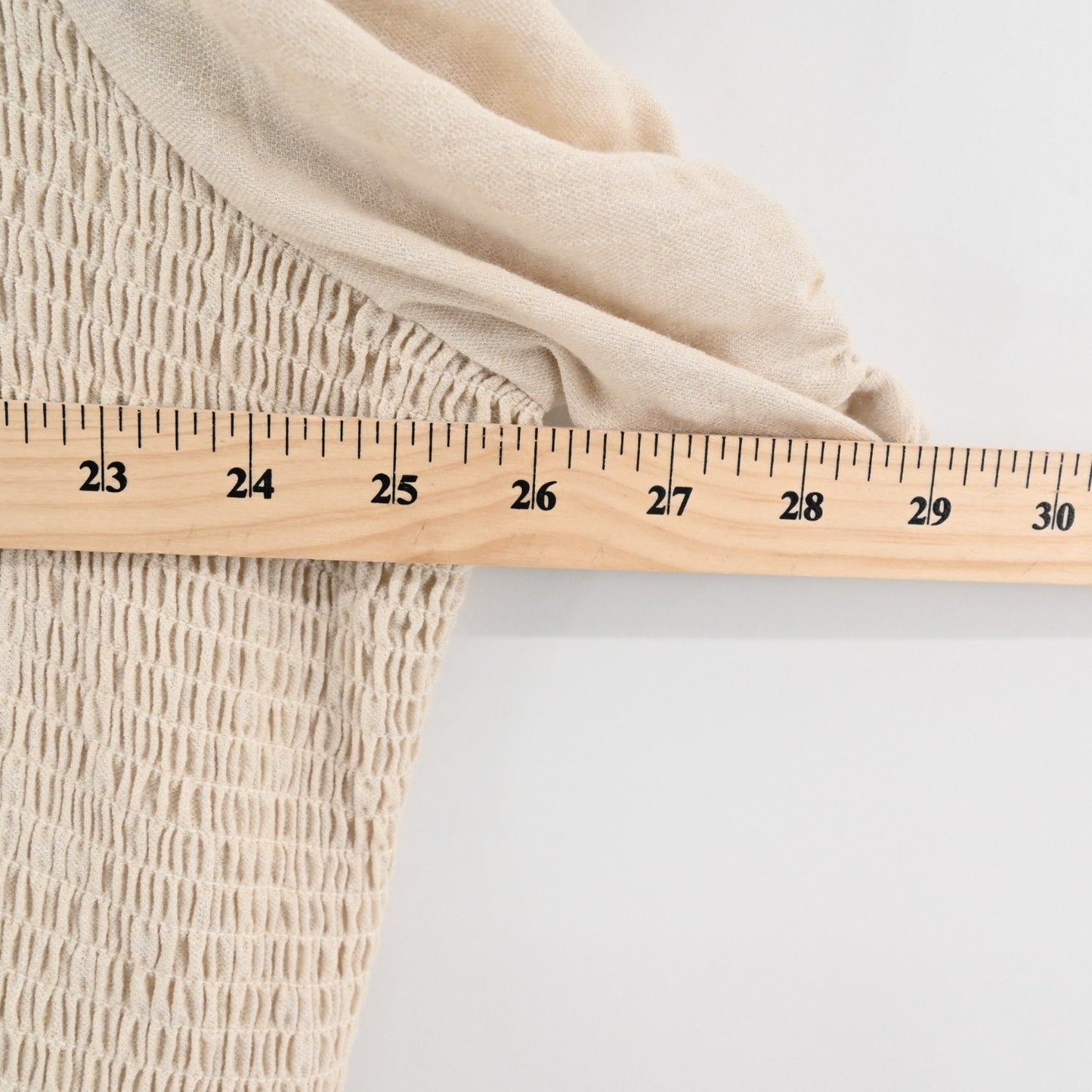 IVY CITY Co Tiered Dress Sz 3X Beige Smocked Scoop Neck Puff Sleeve Stretch Midi