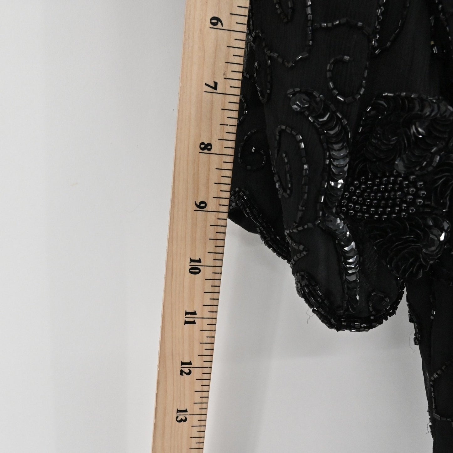 Vtg Stenay Silk Beaded Top Size S Black Sequin Whimsigoth Retro Glam Luxe Blouse