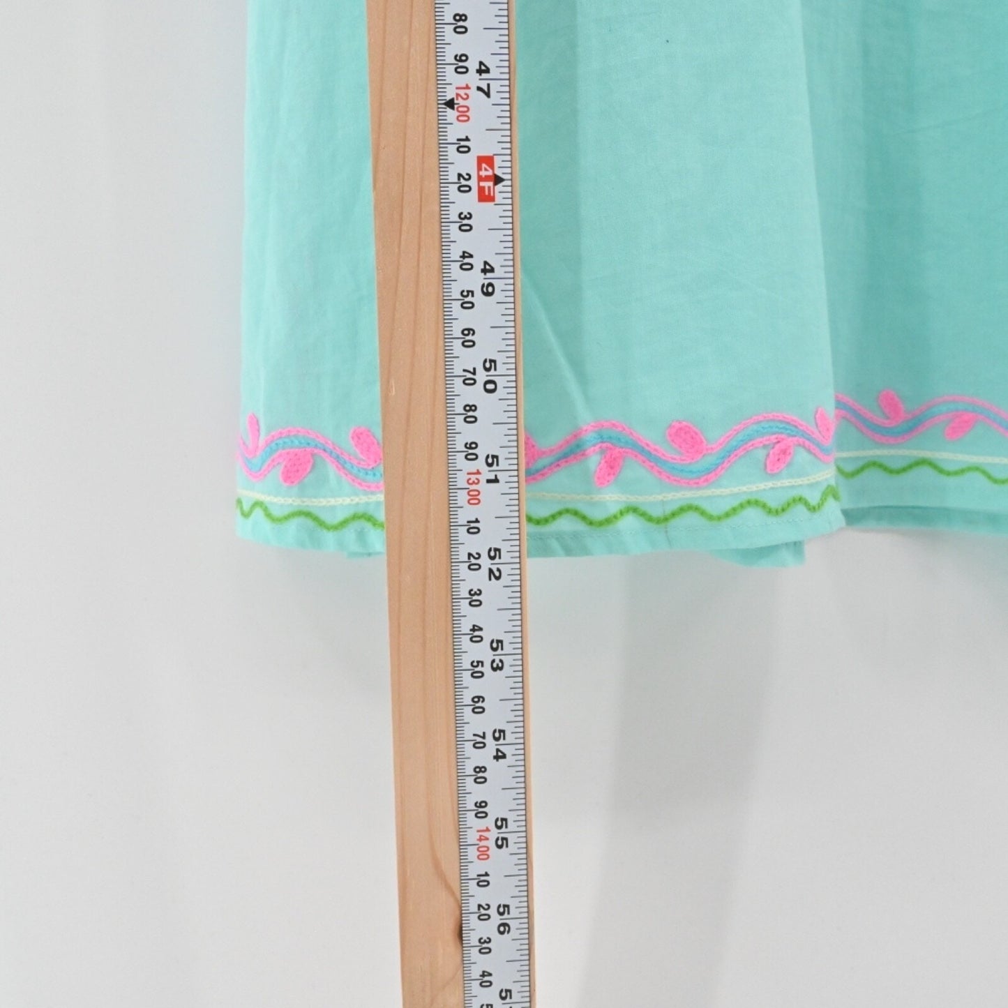 UNE BELLE TROUVAILLE Embroidered Maxi Dress Size M Blue Resort Floral Cotton NEW