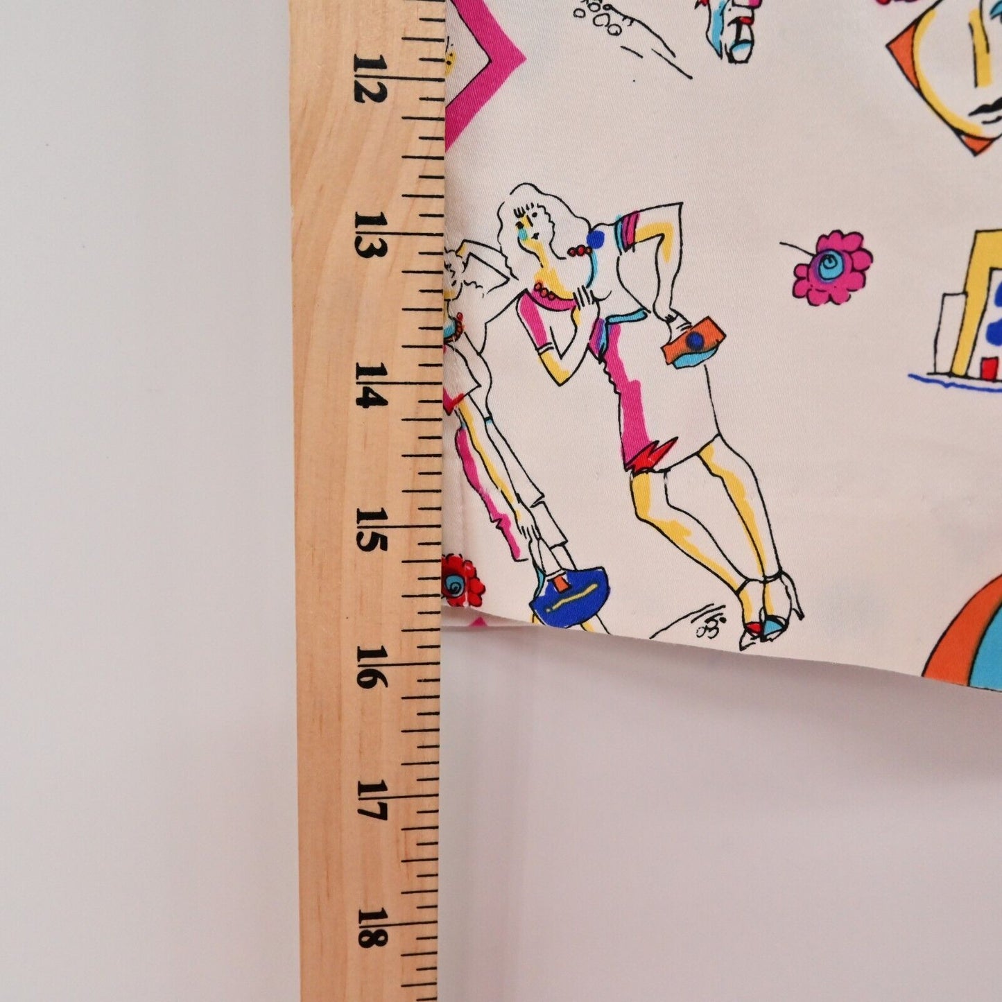 Vtg Skirt Womens Size 8 Downtown Ladies Print Multicolor Mini Pockets ATTYRE