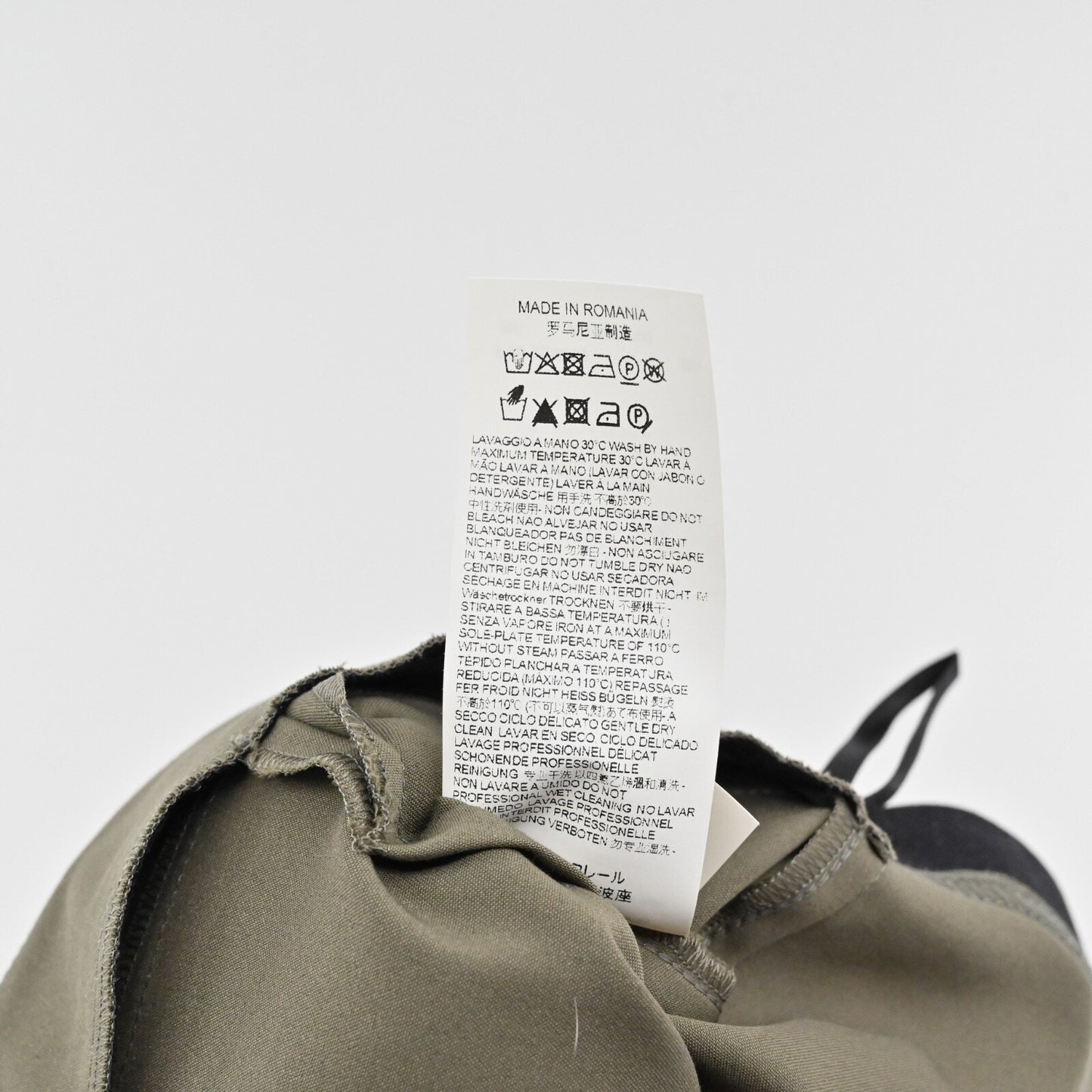 LES COPAINS Green Skirt Size 48 Olive Cotton Stretch Knee Length Pencil Luxury