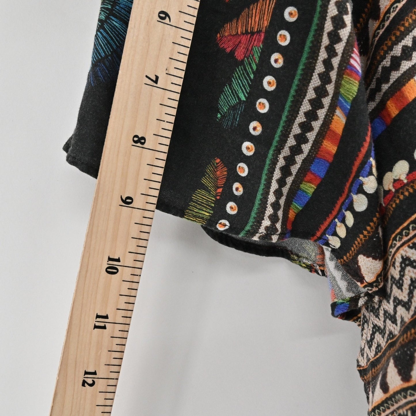 Anthropologie Farm Rio Nicolasa Blouse Size L Flutter Sleeve Boho Butterfly Top