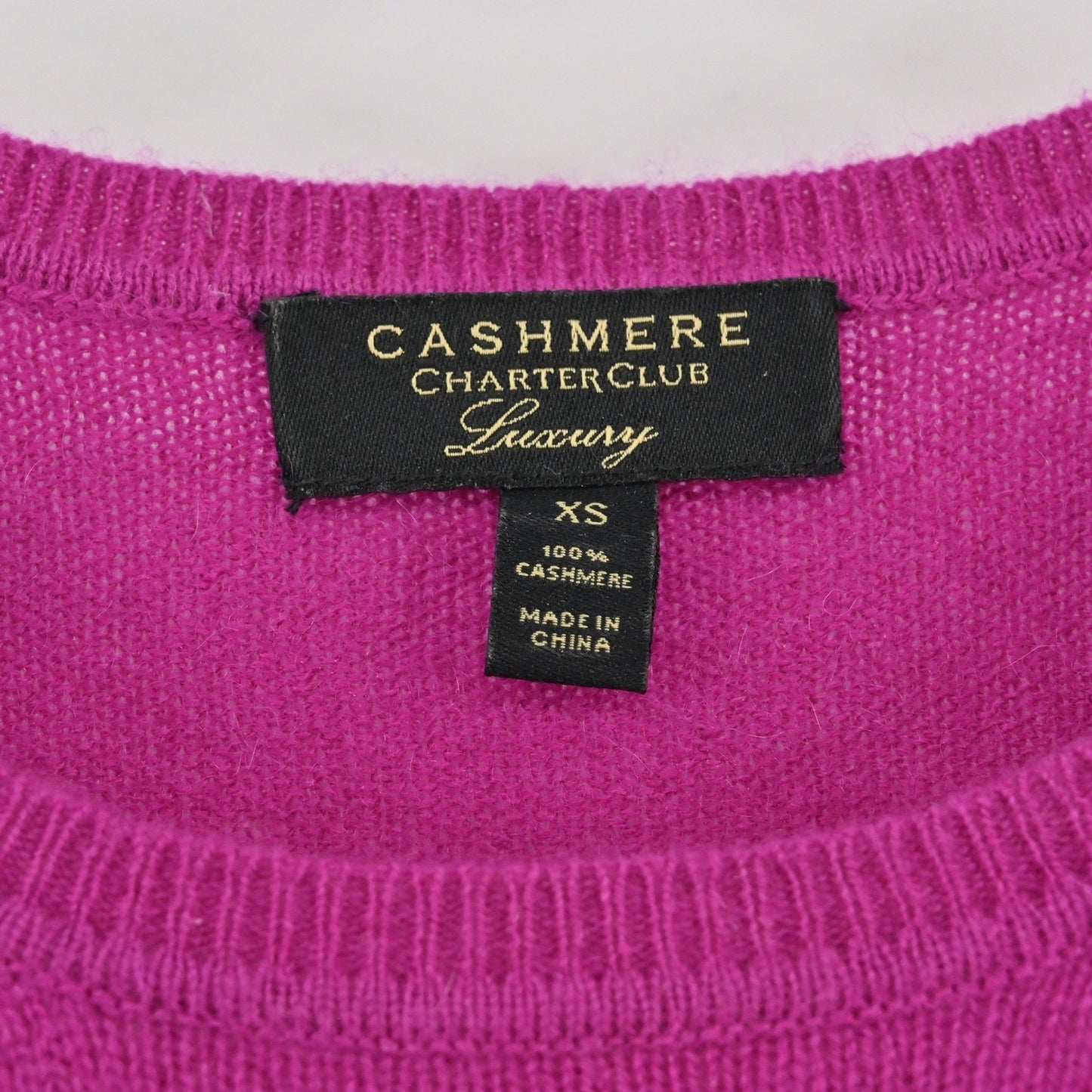 Charter Club Womens Cashmere Sweater Size XS Pink Crew Neck Cozy Quiet Luxury