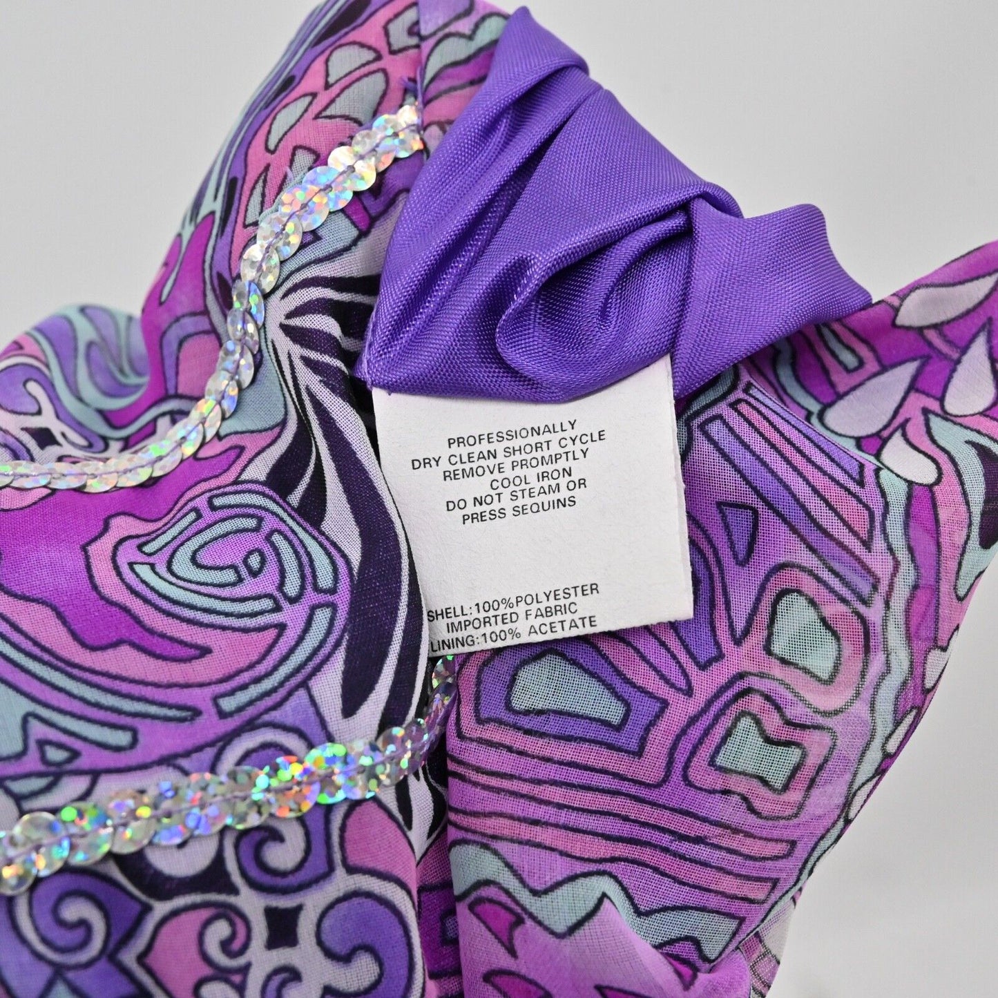Vtg GUNNE SAX Dress Womens Size 3 Purple Paisley Millennium 2000 Halter Maxi USA