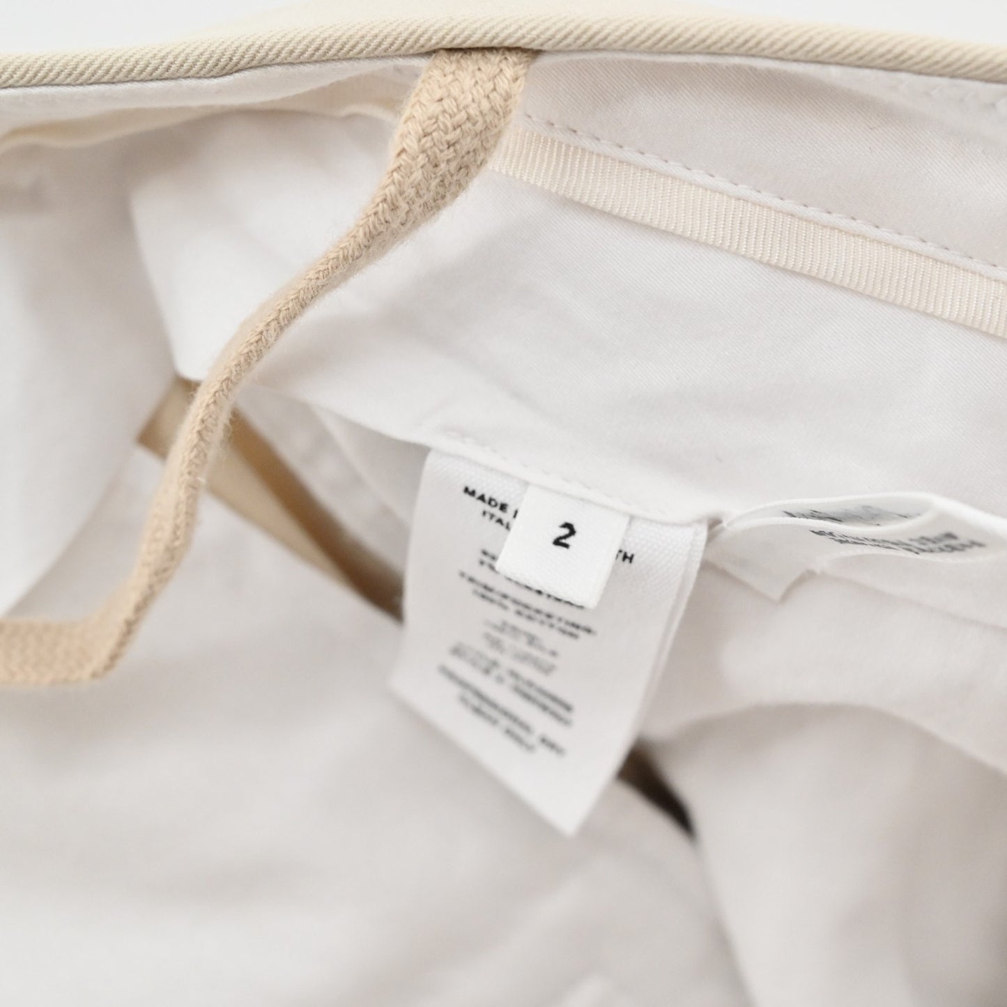 HELMUT LANG Pants Womens Size 2 Solid Beige Slim Straight Classic Trousers