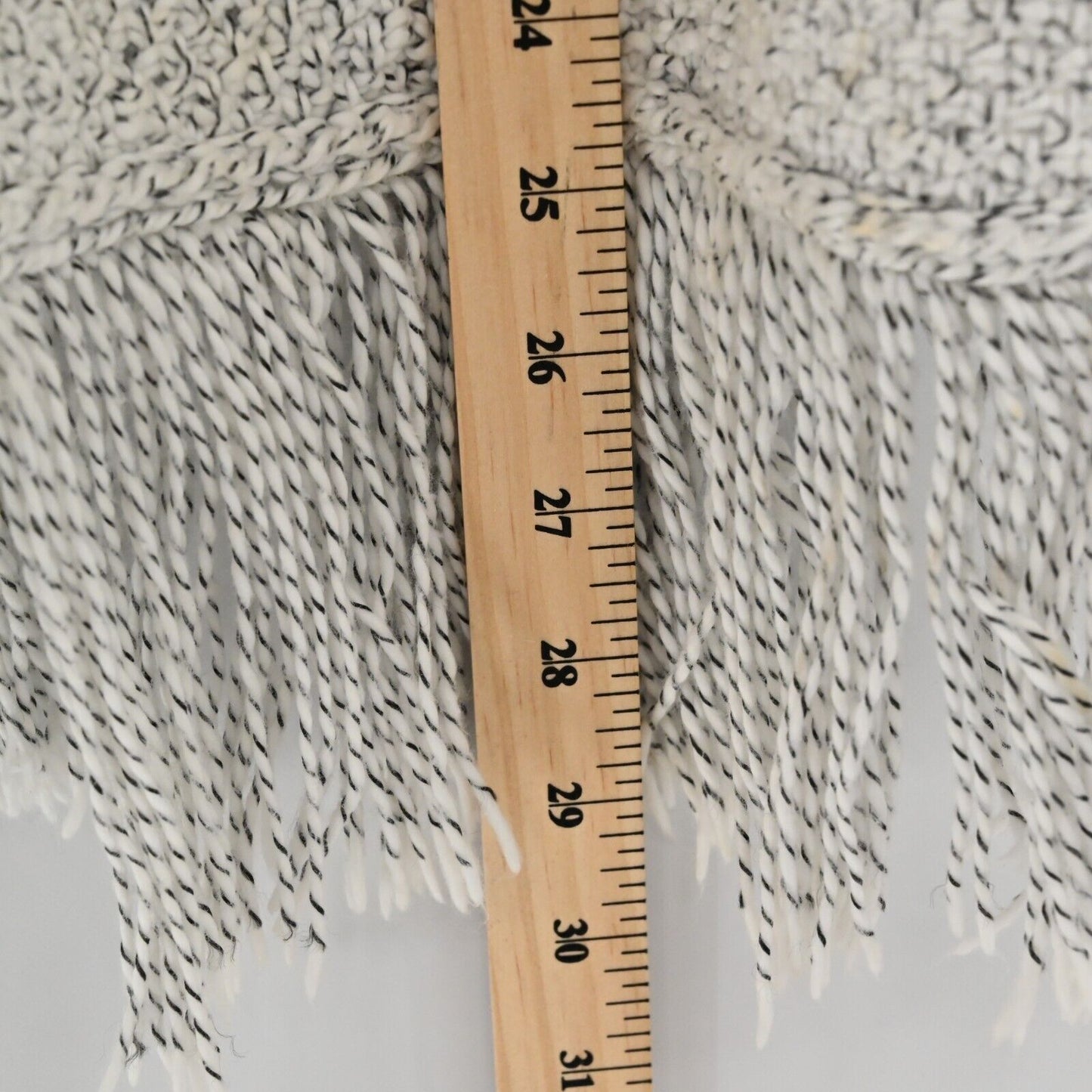 CUPCAKES CASHMERE Sweater Womens Sz S Calypso Fringe Knit Open Cardigan Boho