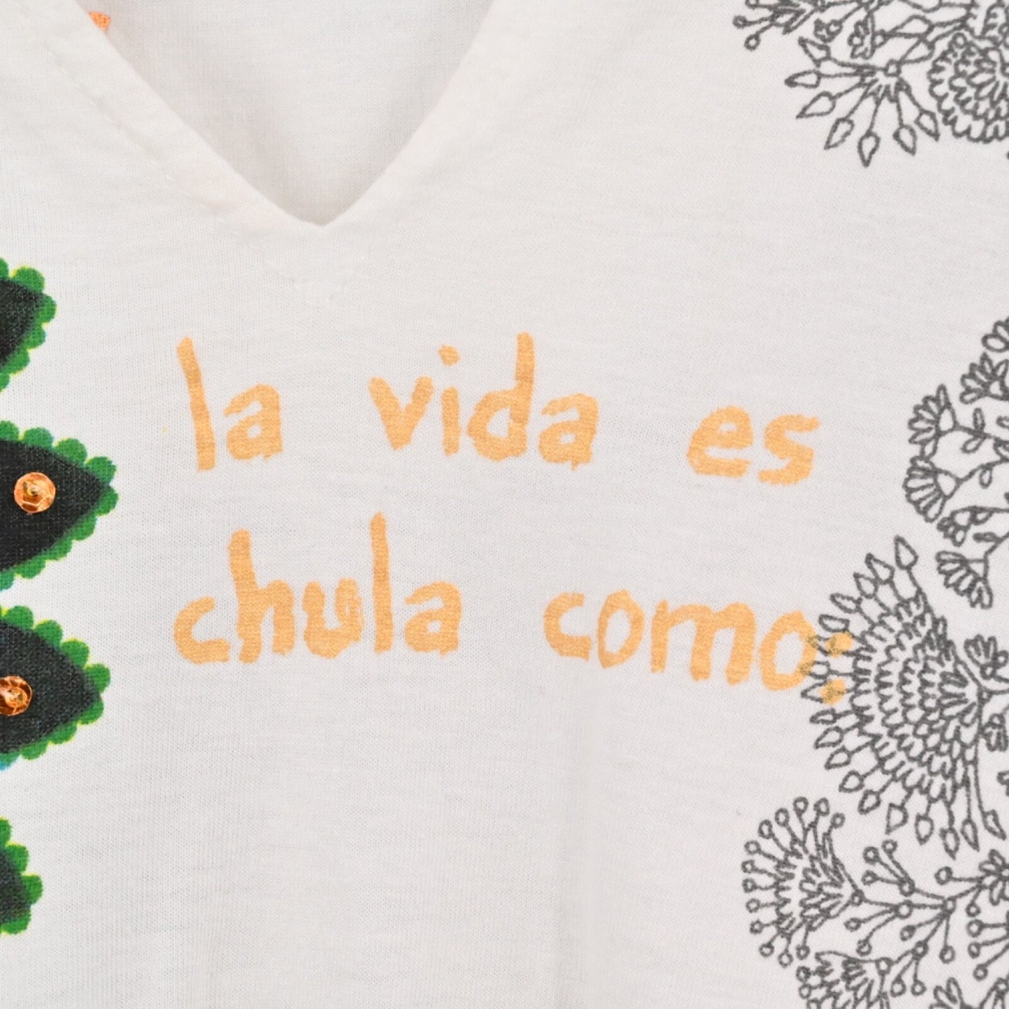 Vtg DESIGUAL Womens Sequin Embroidered Dress Size M White Tunic Mini Floral Y2k