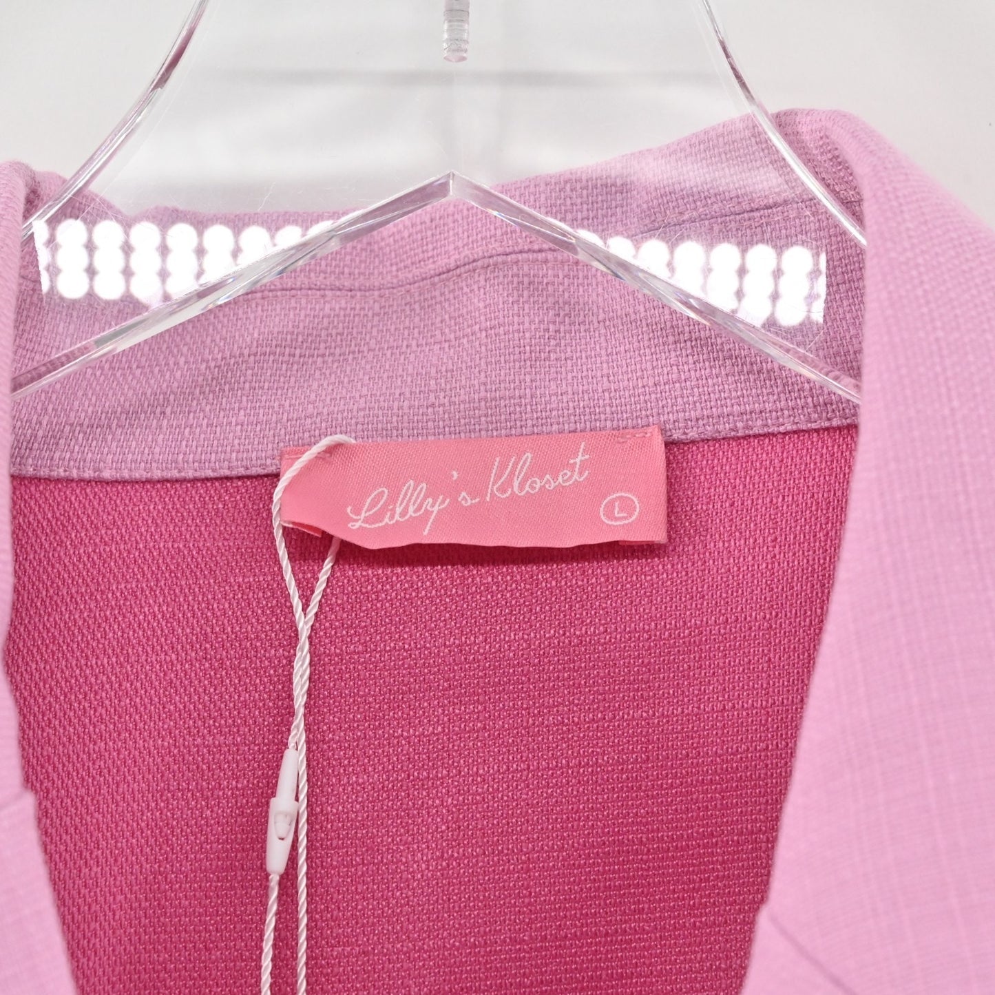 Lillys Kloset Womens Pink Wide Leg Pant Set Size L Shirred Collar Barbiecore New