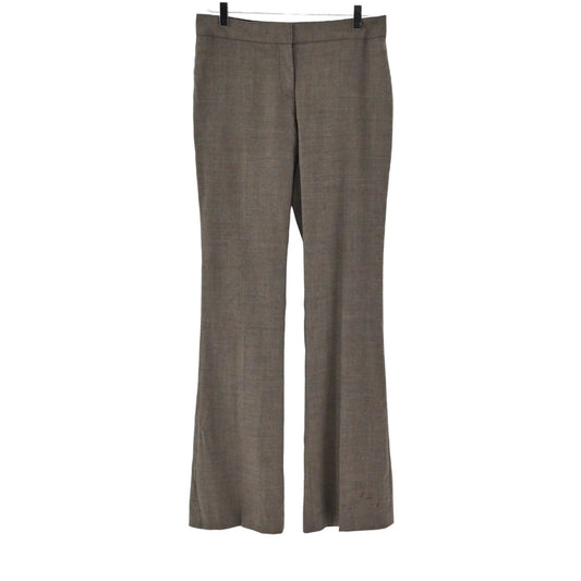 ELIE TAHARI Pants Womens Size 6 Brown Wool Flare Leg Mid Rise Classic Trousers