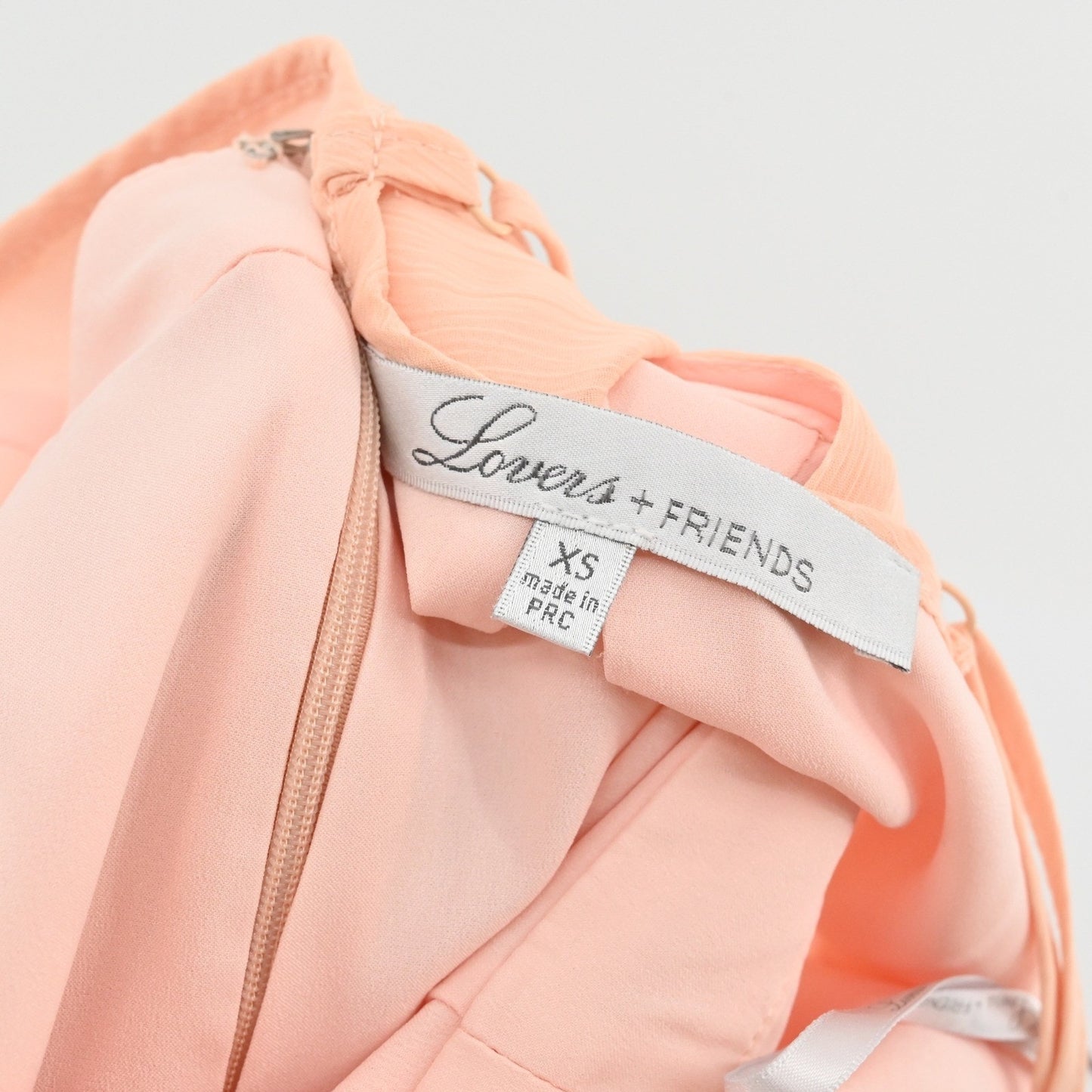 Lovers Friends Soulmate Faux Wrap Mini Dress Size XS Peach Lace Ethereal Revolve