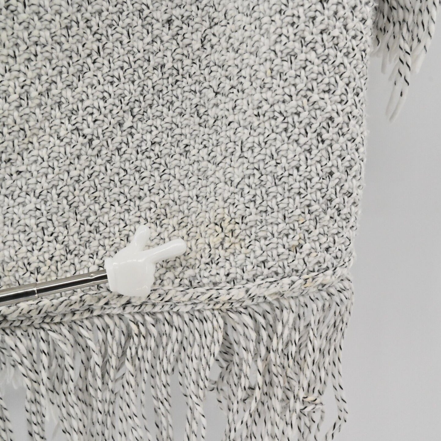 CUPCAKES CASHMERE Sweater Womens Sz S Calypso Fringe Knit Open Cardigan Boho