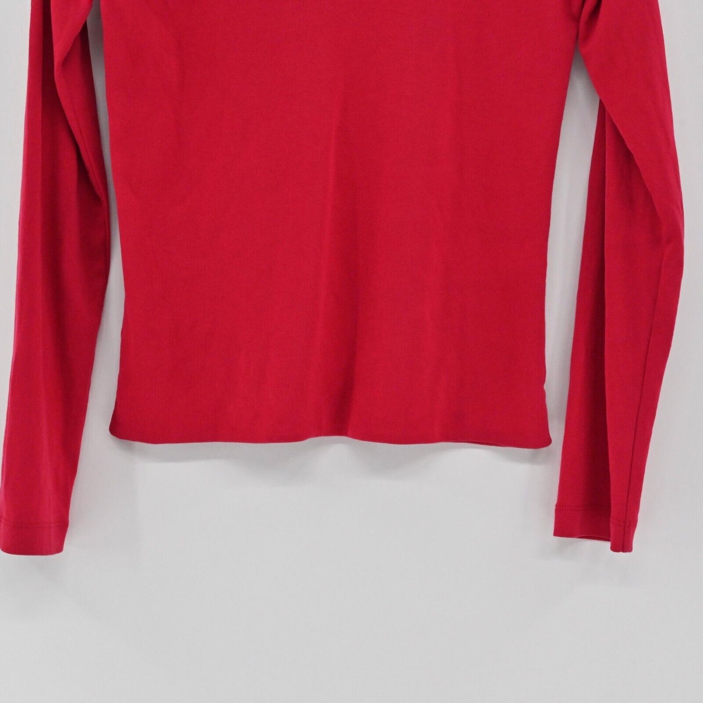 Vtg ARMANI EXCHANGE Top Womens Size M Red Long Sleeve Spellout Cotton Holiday