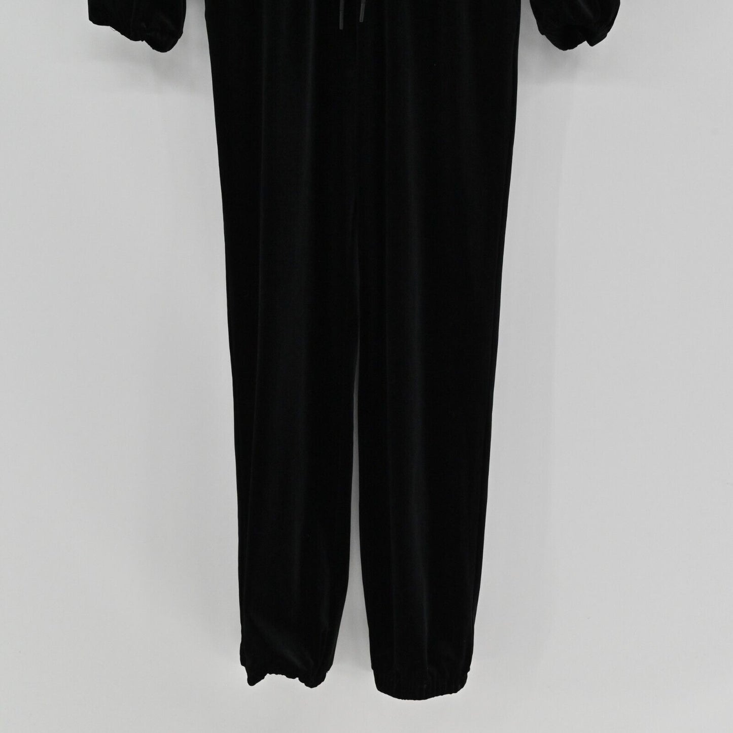N PHILANTHROPY Jumpsuit Womens Sz S Velour Viper in Black Cat Surplice Neckline