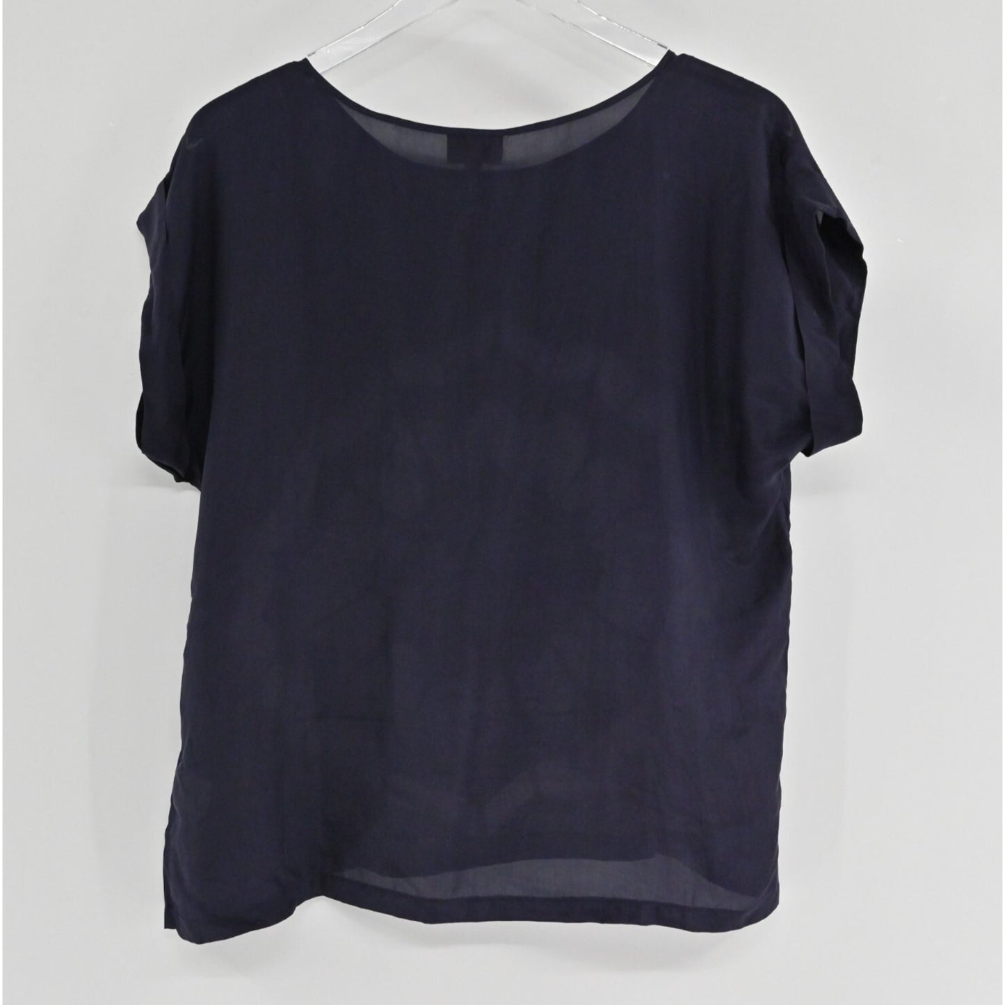 Roberta ROLLER RABBIT Womens Silk Tie Dye Top Sz XS S Navy Short Cap Sleeve Boho