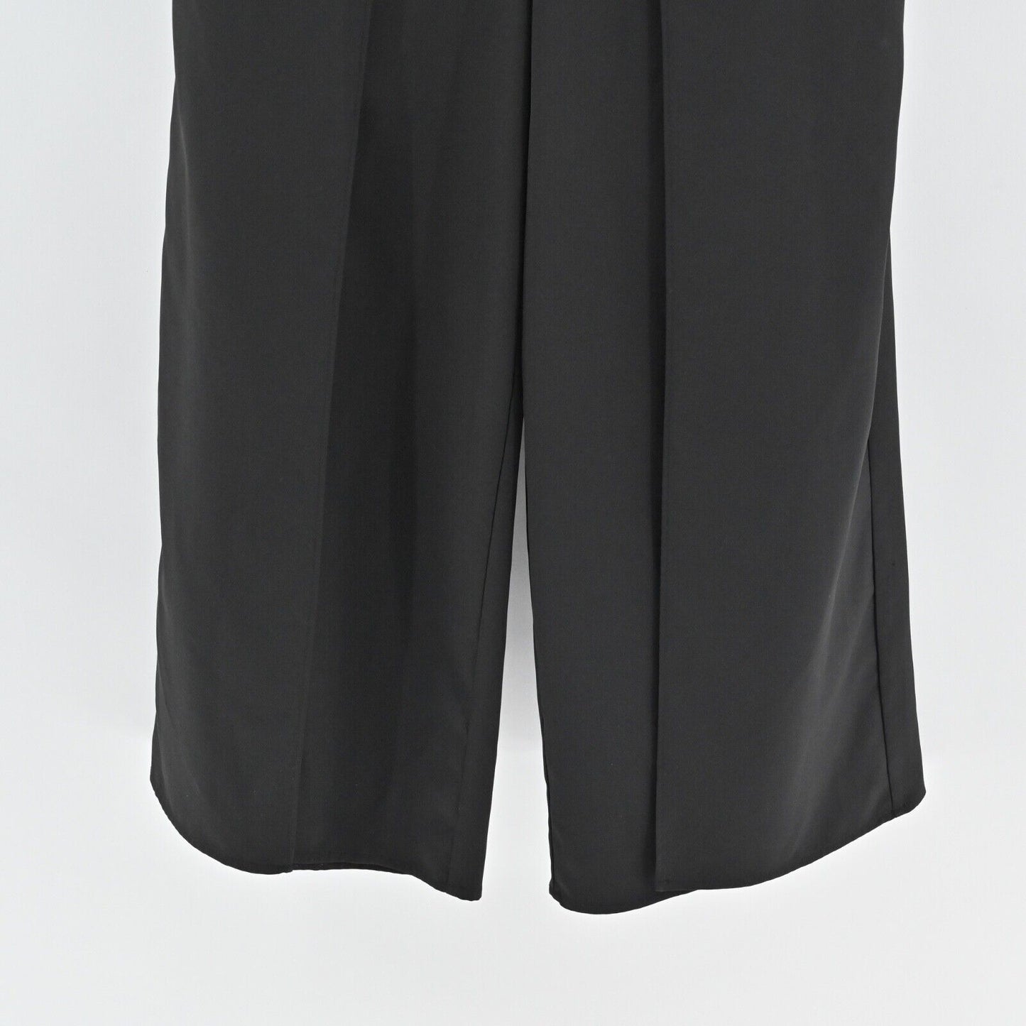 LULUS Jumpsuit Womens Sz S Black Dream It Strapless V Neck Cutout Split Wide Leg