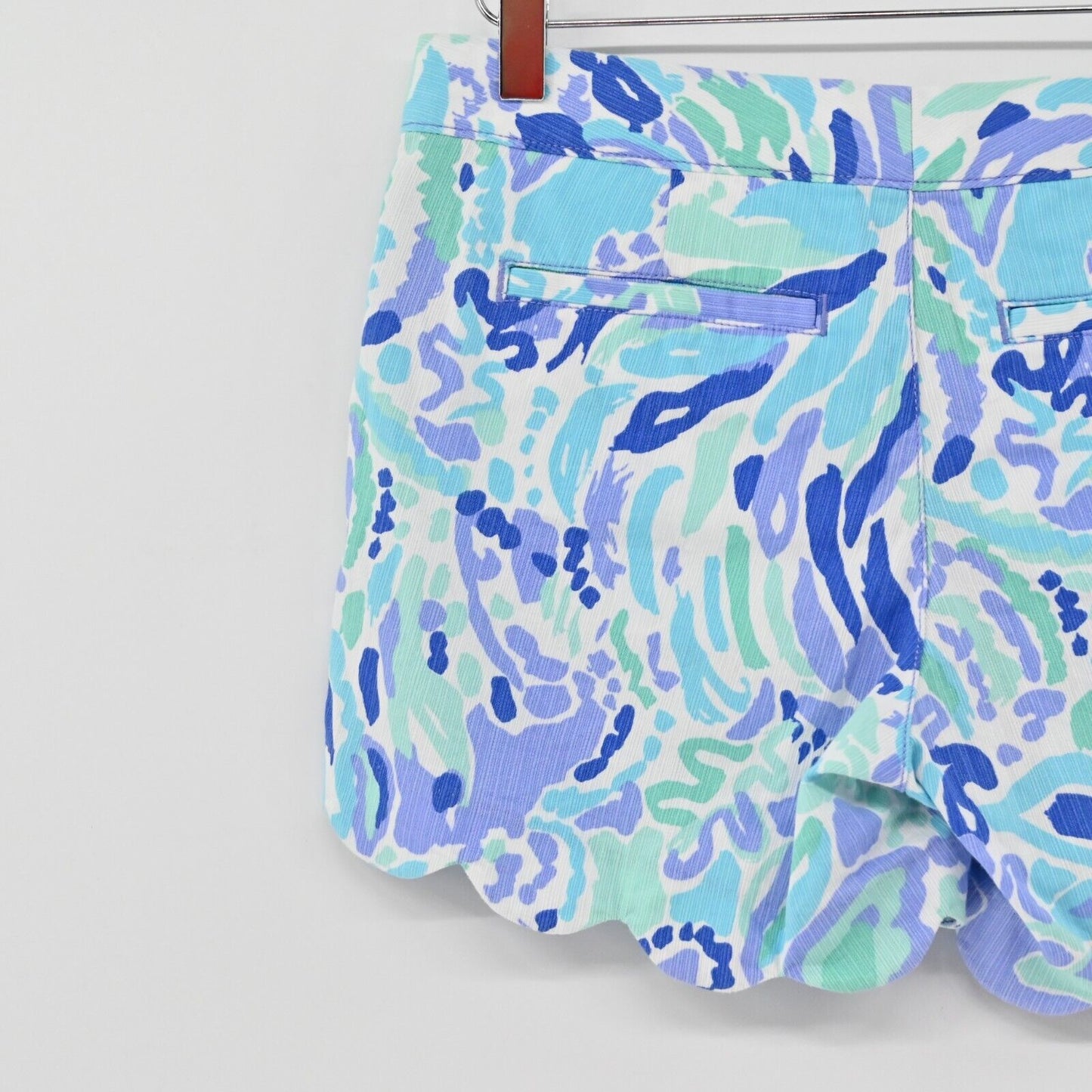 LILLY PULITZER Shorts Womens Size 0 Buttercup Scalloped 5" Lilac Nice Ink Print