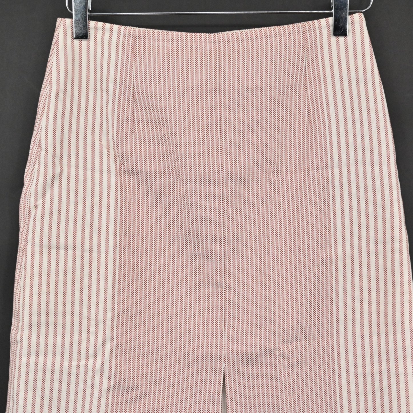 STELLA MCCARTNEY Cotton Pencil Skirt Size 38 Pink Stripe Micro Dot Corpcore