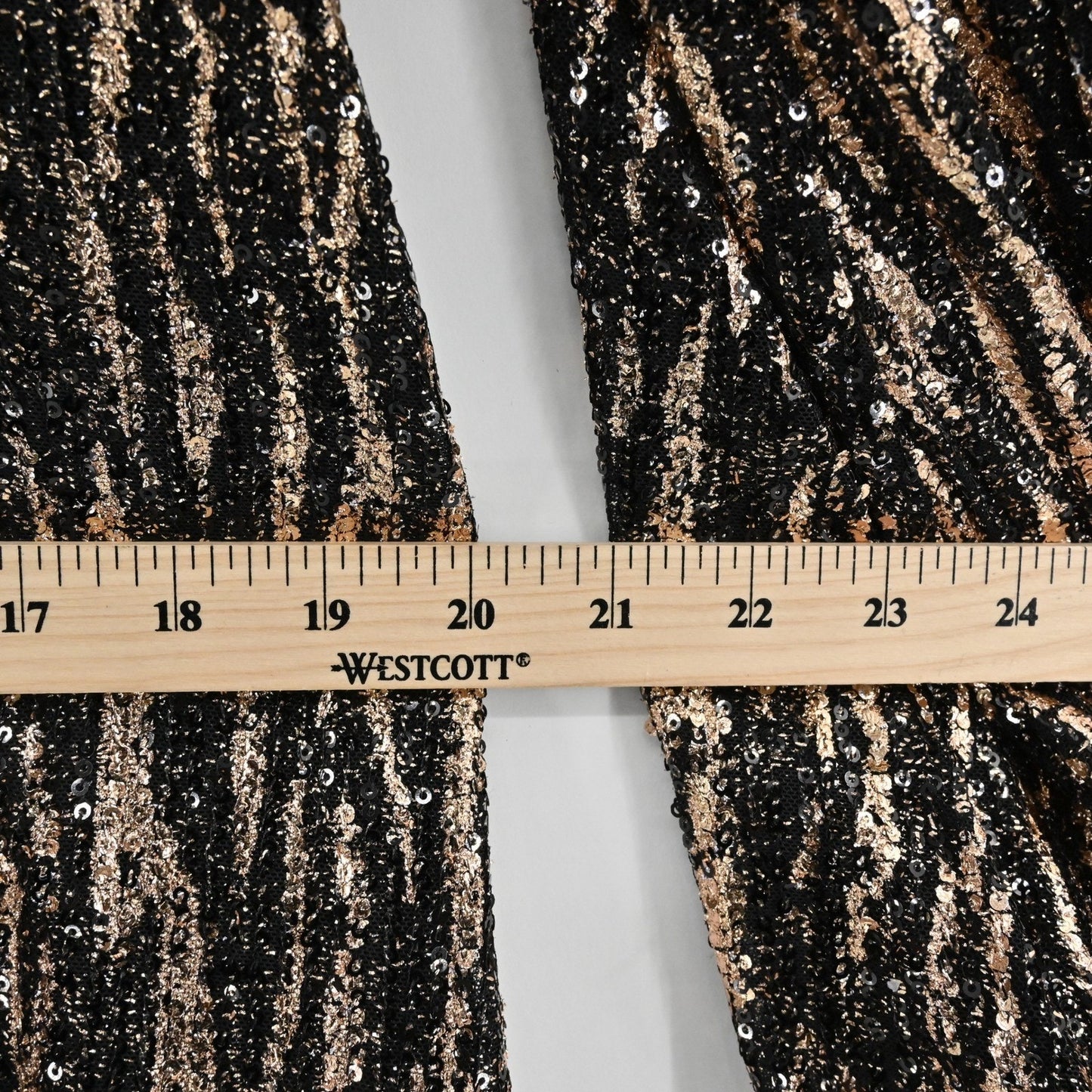 Betsy Adam Sequin Dress Size 8P Black Gold Bell Sleeve Mod Twee Retro Cocktail