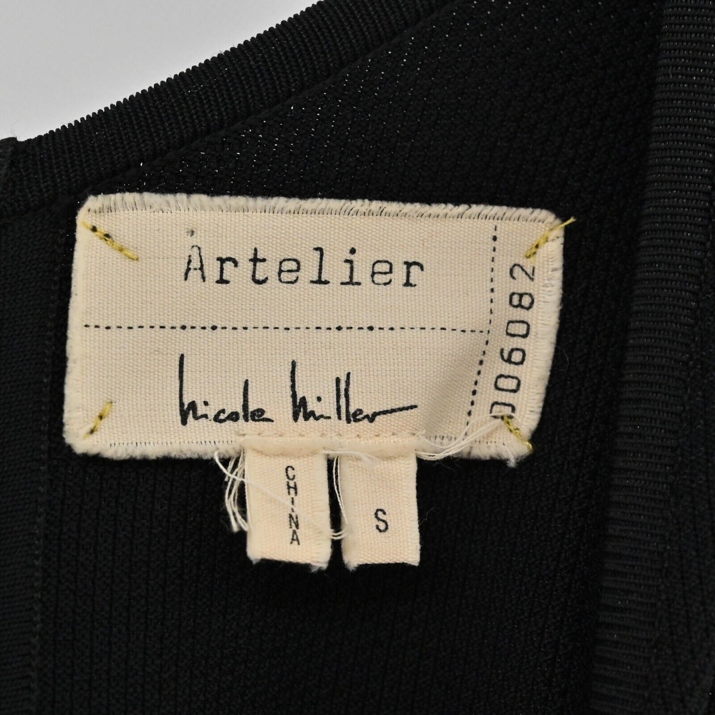 NICOLE MILLER Dress Womens Size S Black Ladder Lace Contrast Sleeveless Artelier