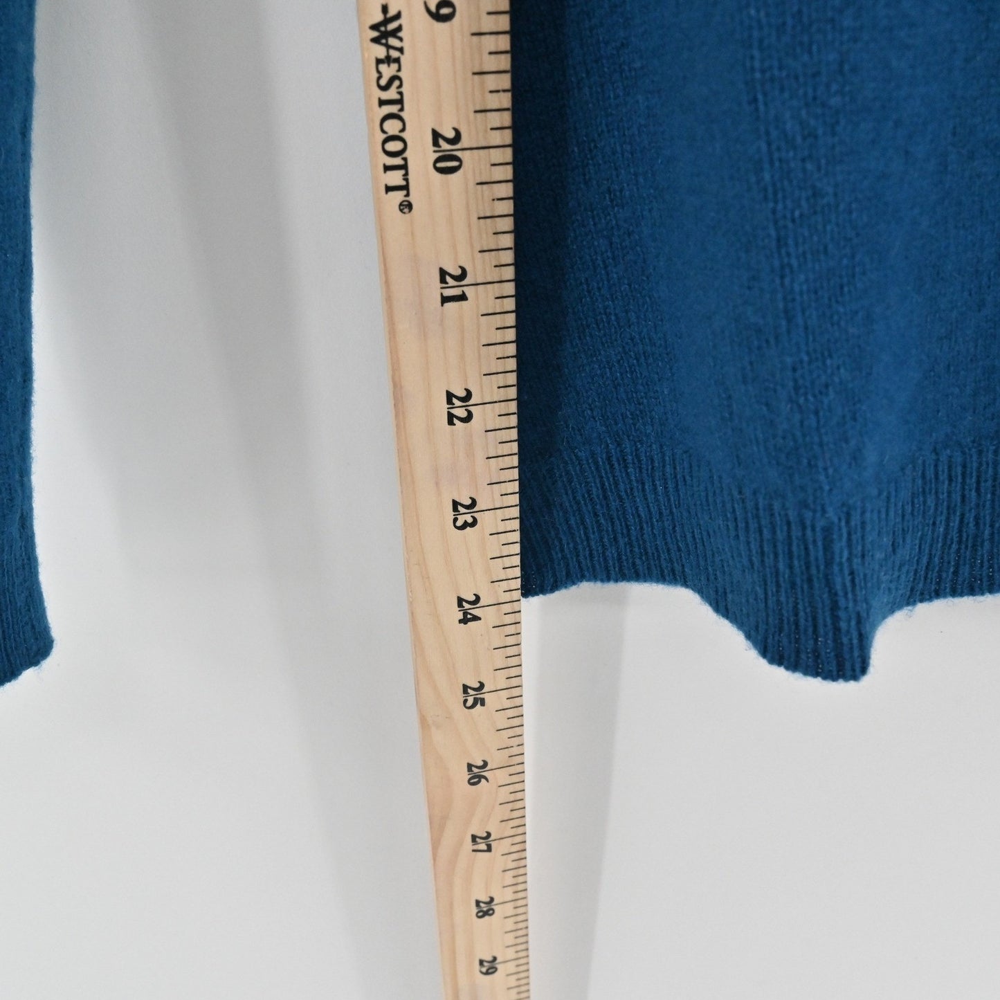 Charter Club Womens Cashmere Sweater Sz XS Teal Blue Crew Neck Cozy Quiet Luxury