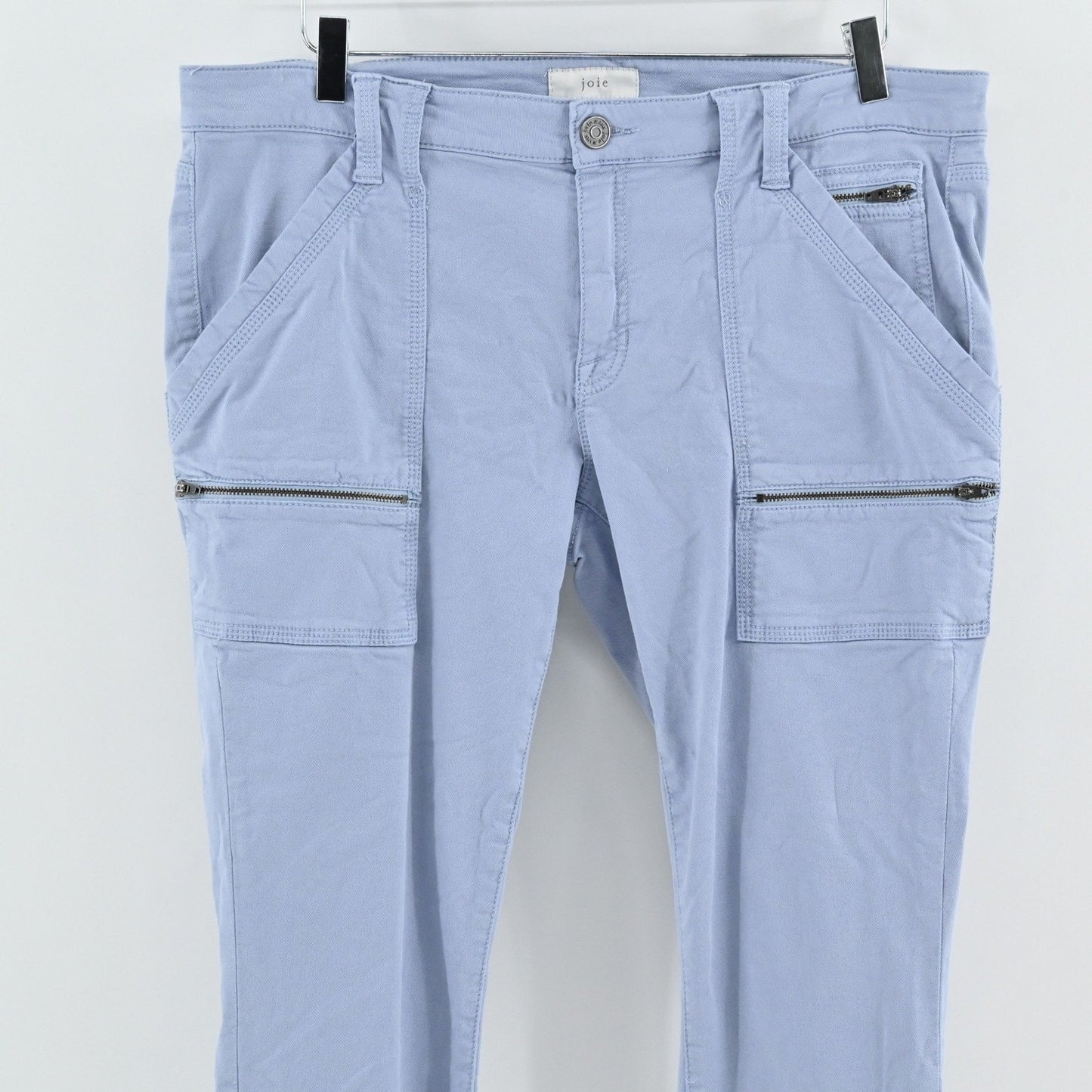 Joie Womens Park Skinny Pants Size 34 Blue Zip Pocket Utility Cargo Stretch Chic