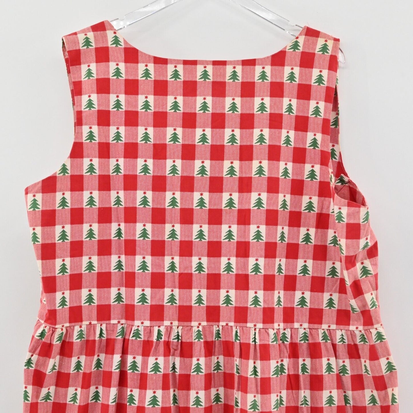 Vtg JG HOOK Dres Size 3XLX Sleeveless Christmas Tree Button Primative Cabincore