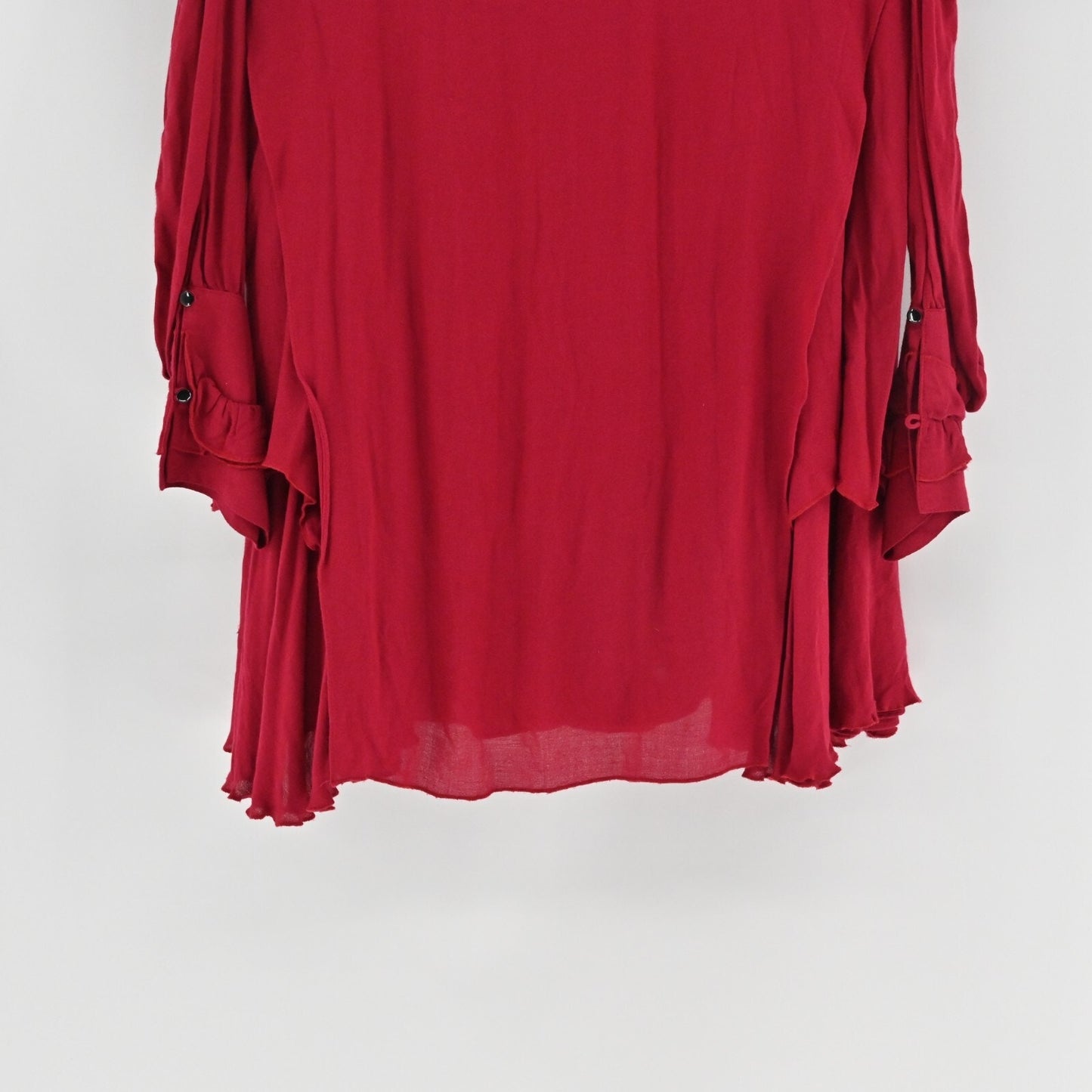 IRO Womens Hanie Cold Shoulder Dress Size 42 XL Red Ruffle Long Sleeve Mini NEW