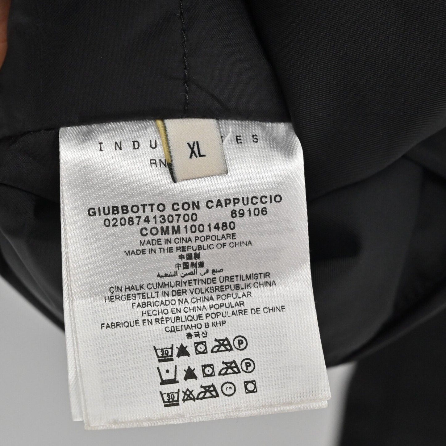 CERRUTI 1881 Jacket Womens Size XL Zip Front Hooded Long Sleeve Black Coat NEW