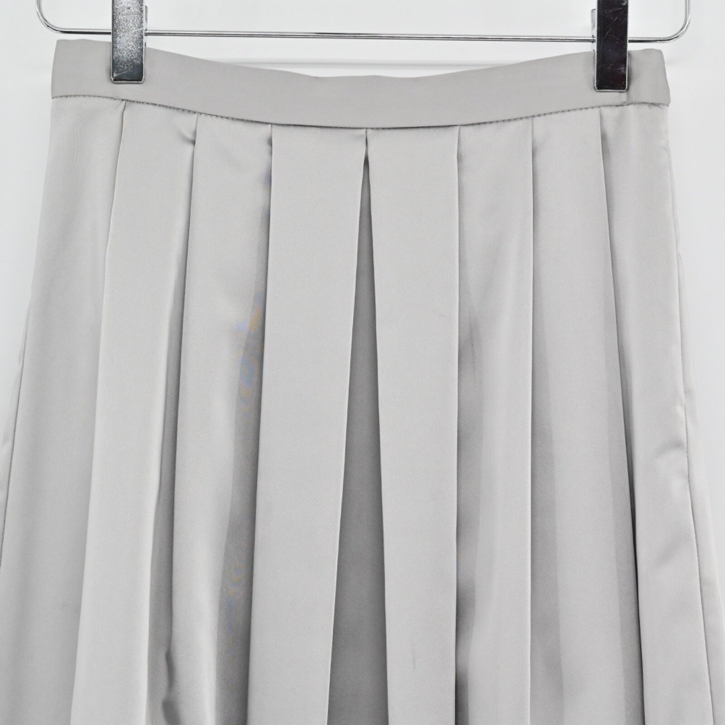ZARA Womens Silver Pleated Skirt Size XS Satin Academia Preppy Office Career