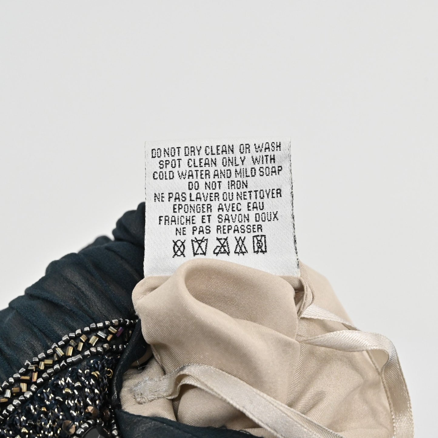 Niteline Silk Chiffon Beaded Dress Size 2 Black Sleeveless Empire Waist Cocktail