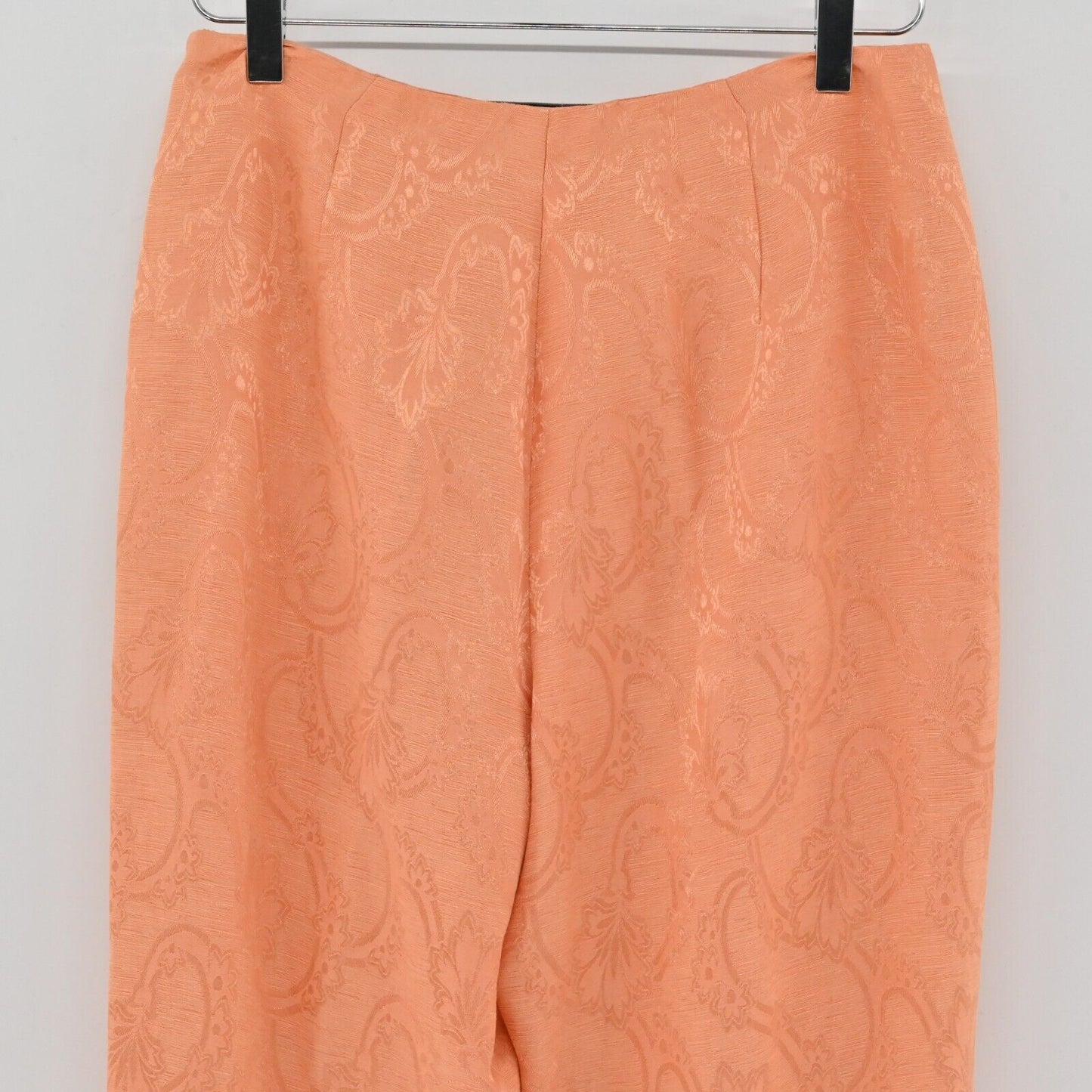 Vtg CARLISLE Set Womens Sz 4/6 Coral Beaded Square Tank Jacquard Straight Pants