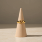 Stainless Steel Sunflower Heart Frame Adjustable Open Ring Gold Plated