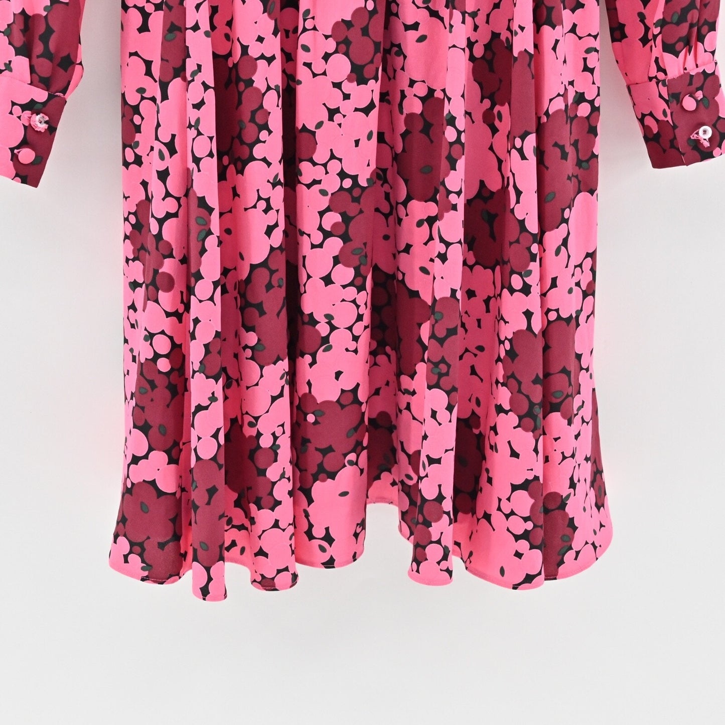 KATE SPADE Bubble Dot Smocked Shirt Dress Size 2 Pink Long Sleeve Retro Preppy