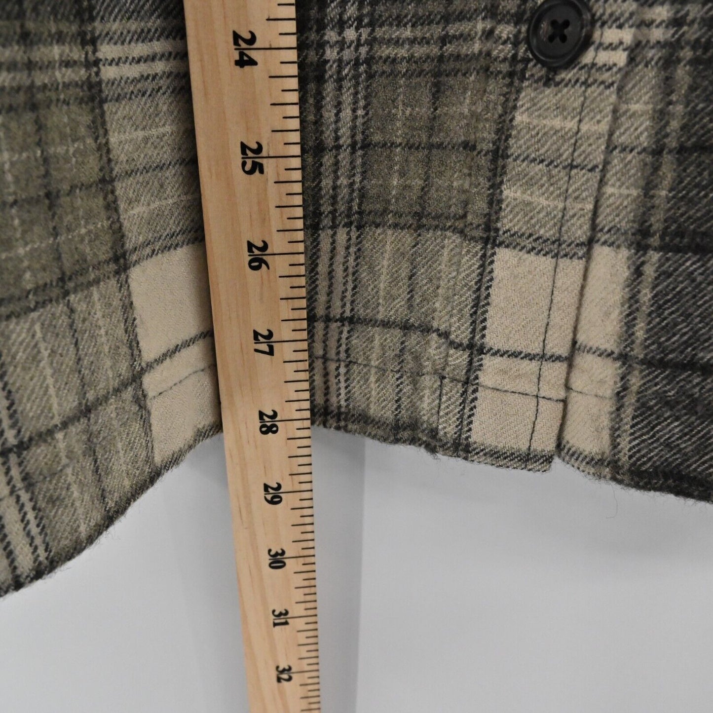 LAUREN RALPH LAUREN Shirt Mens Size M Long Sleeve Plaid Wool Button Up Pocket