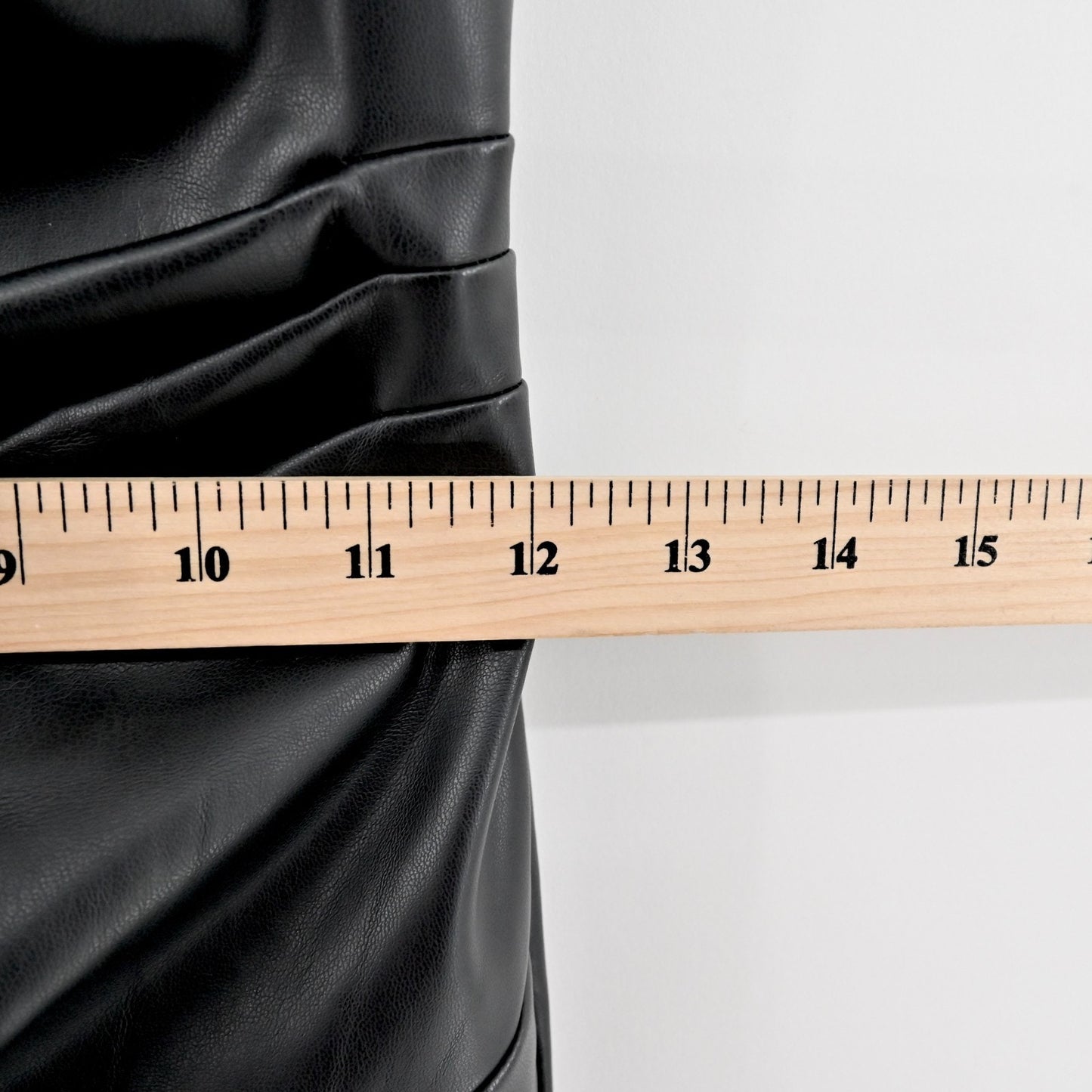 Nookie Rhea Black Faux Leather Mini Dress Size XS Sleeveless Ruched Bodycon