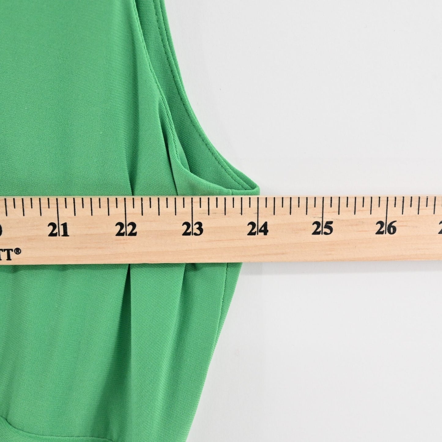 LAUREN RALPH LAUREN Dress Size 20W Solid Green VNeck Ruched Jersey Stretch LRL