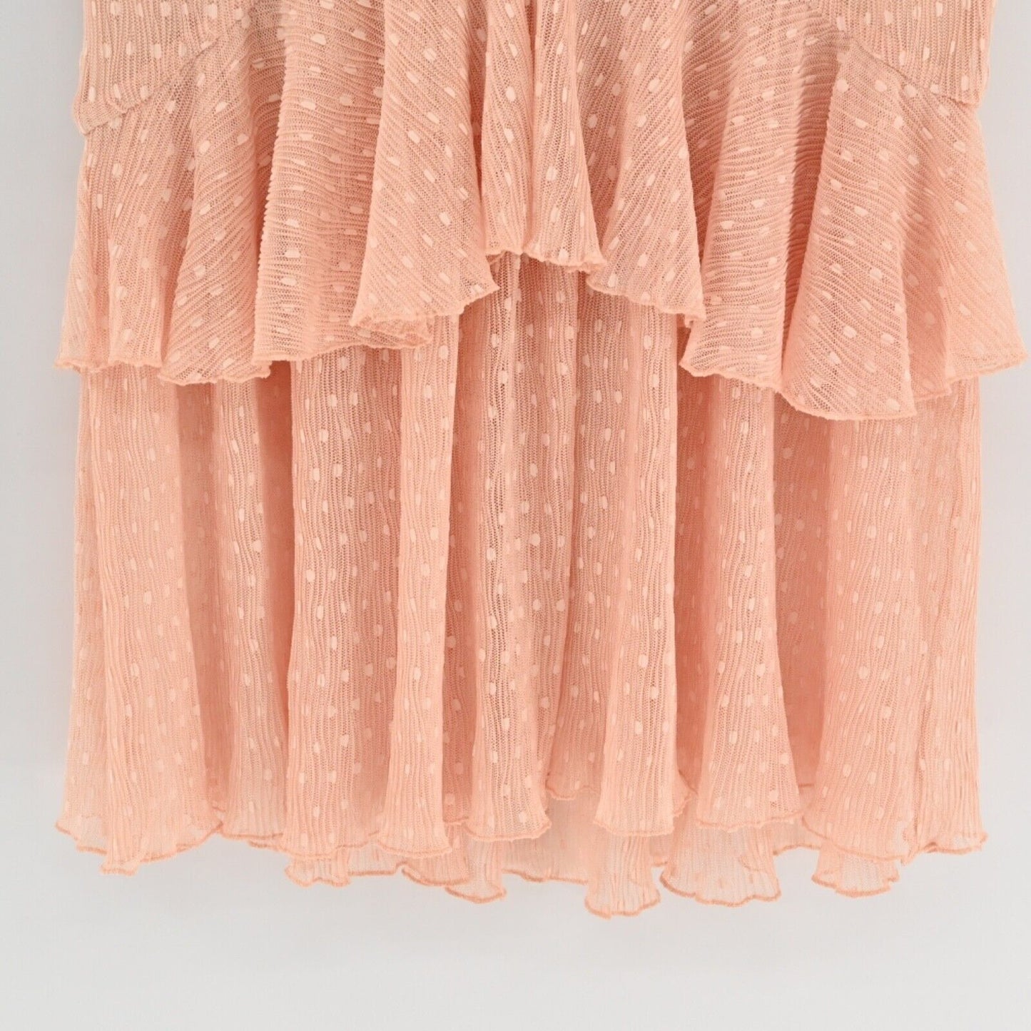 SONG OF STYLE Skirt Womens Size L Ada Midi Pink Polka Dot Ruffle Coquette Retro