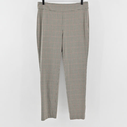 Talbots Womens Chatham Ankle Pants Size 6 Preppy Brown Beige Plaid Houndstooth