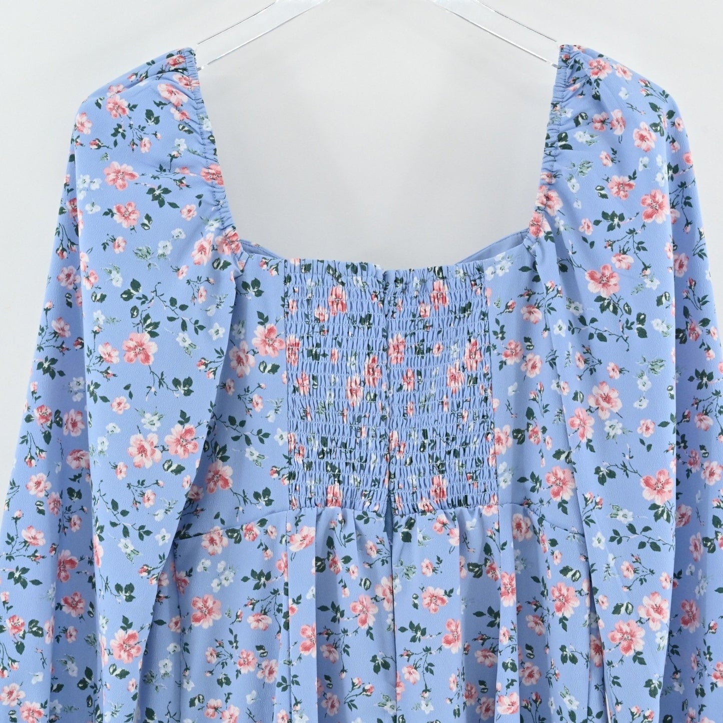 Abercrombie Fitch Ditzy Floral Mini Dress Size M Romantic Girly Blue Square Neck