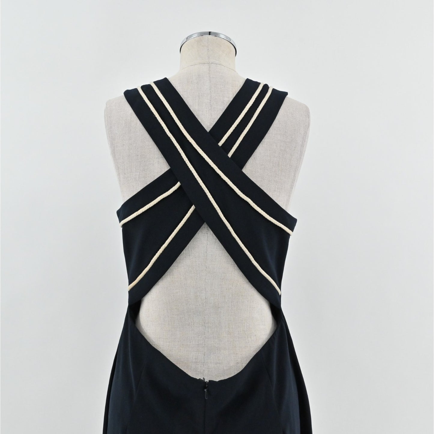 Anthropologie Womens Cartonnier Whitney Wide Leg Jumpsuit Size S Dark Navy Blue