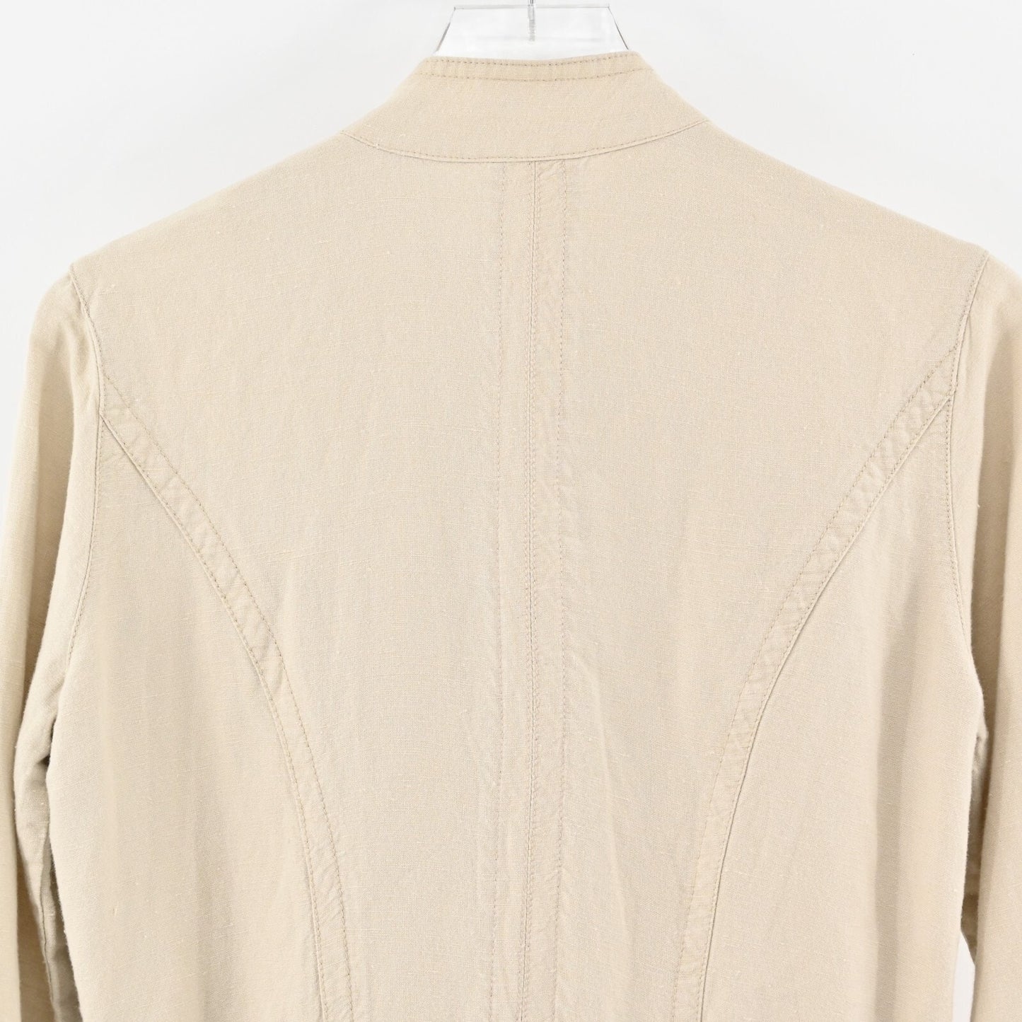 J MCLAUGHLIN Jacket Womens Size XS Beige Linen Blend Vista Utilitarian Cinch