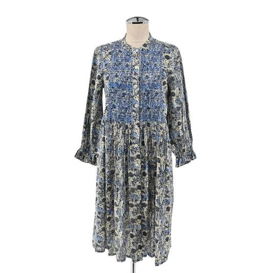 TUCKERNUCK Dress Womens Size S Ros Garden Floral Print Blue Embroidered Cotton