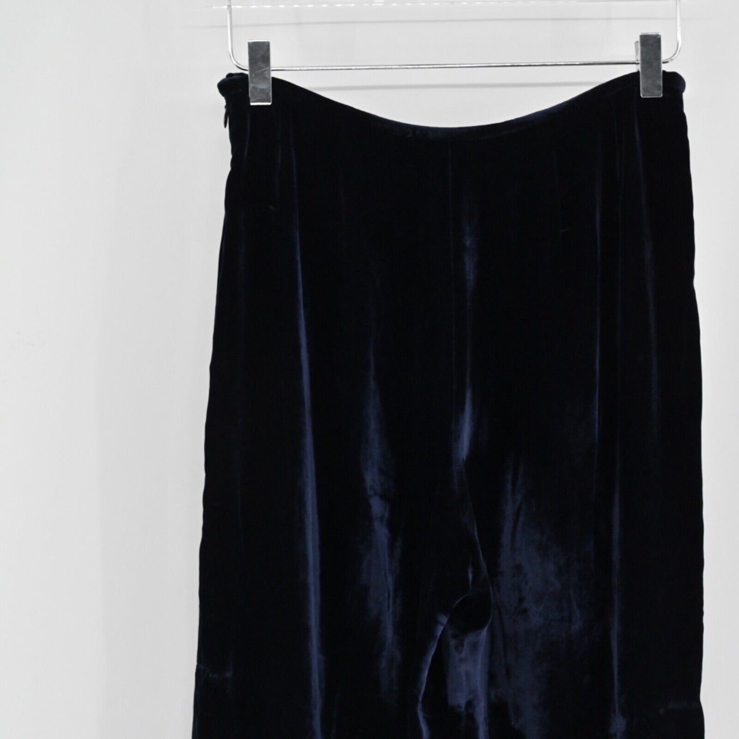 Vtg ARMANI COLLEZIONI Pants Womens Size 6 Velvet Navy Blue Silk Whimsigoth 90s