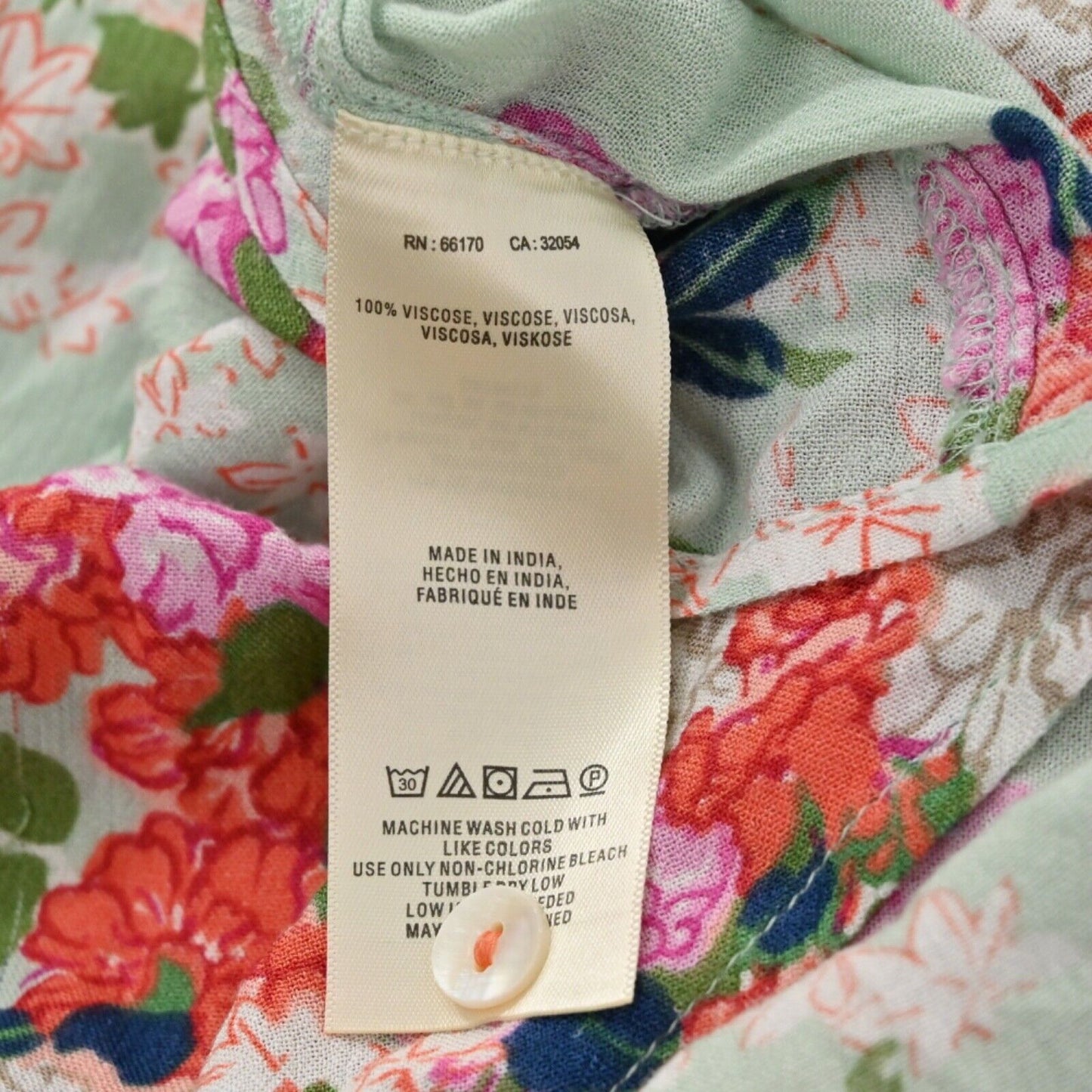 Anthropologie Top Womens Sz 2 MEADOW RUE Sleeveless Button Up Green Floral Lace