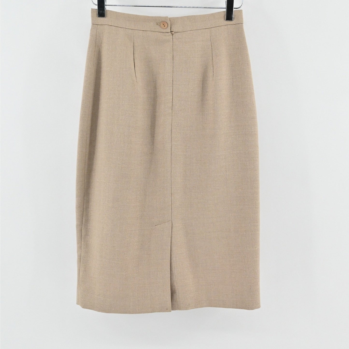 Vtg Oleg Cassini Skirt Suit Size 6 Beige Academia Old Money Quiet Luxury Career