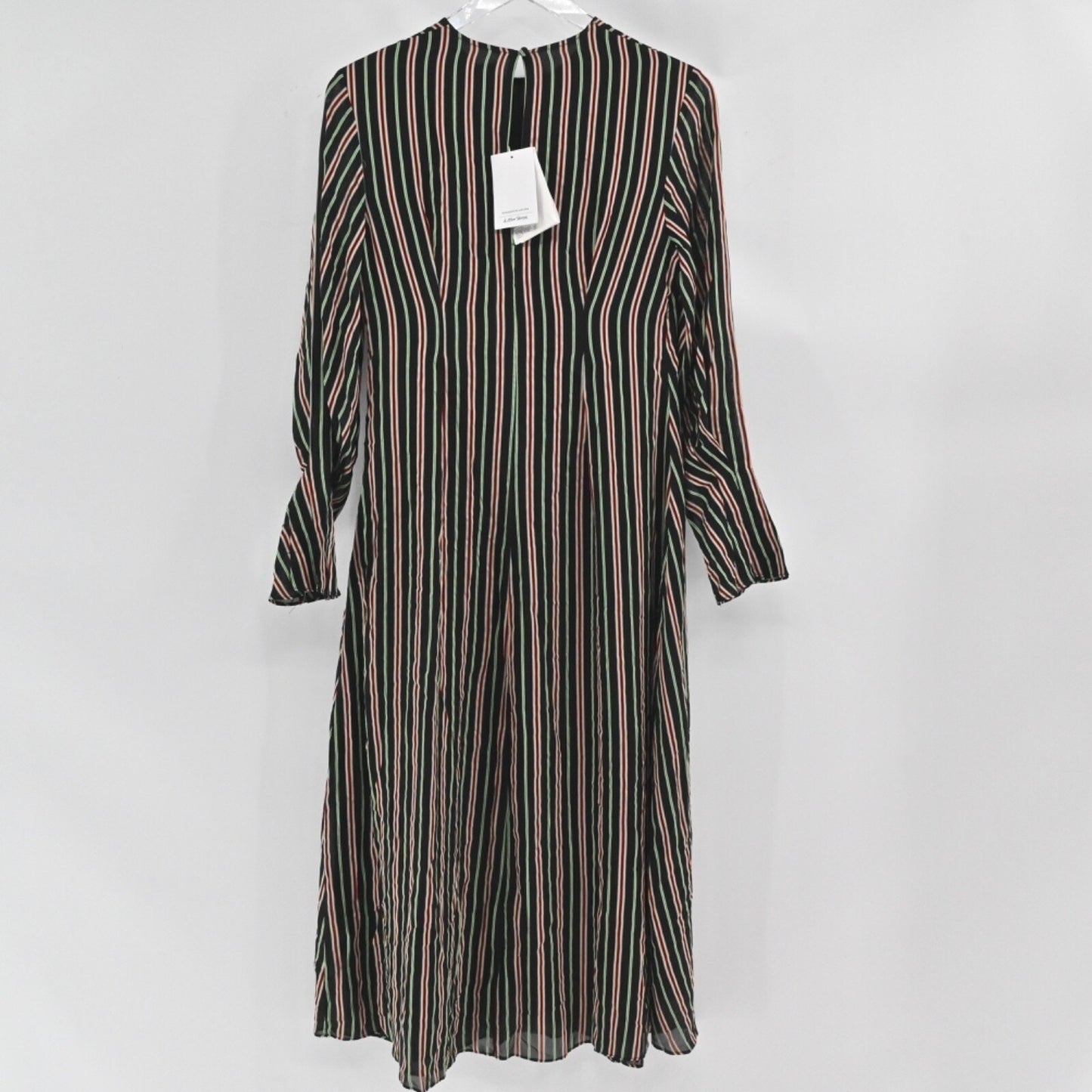 & OTHER STORIES Striped Midi Dress Size 4 Black Dark Romantic Retro Steampunk